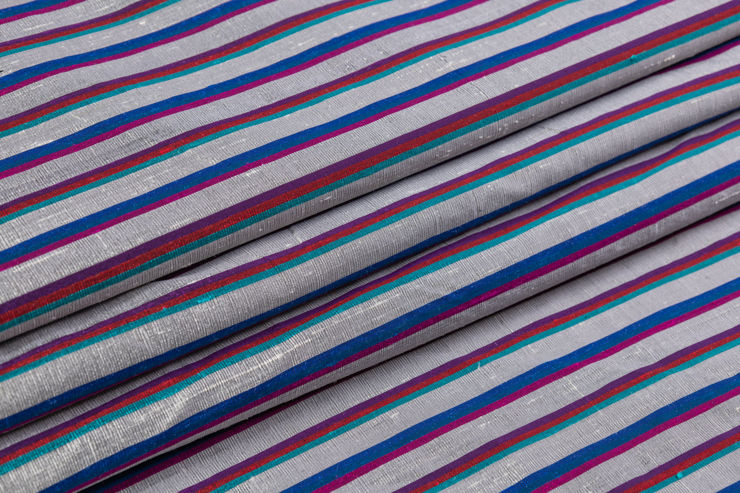 Striped Silk Shantung - Multicolor