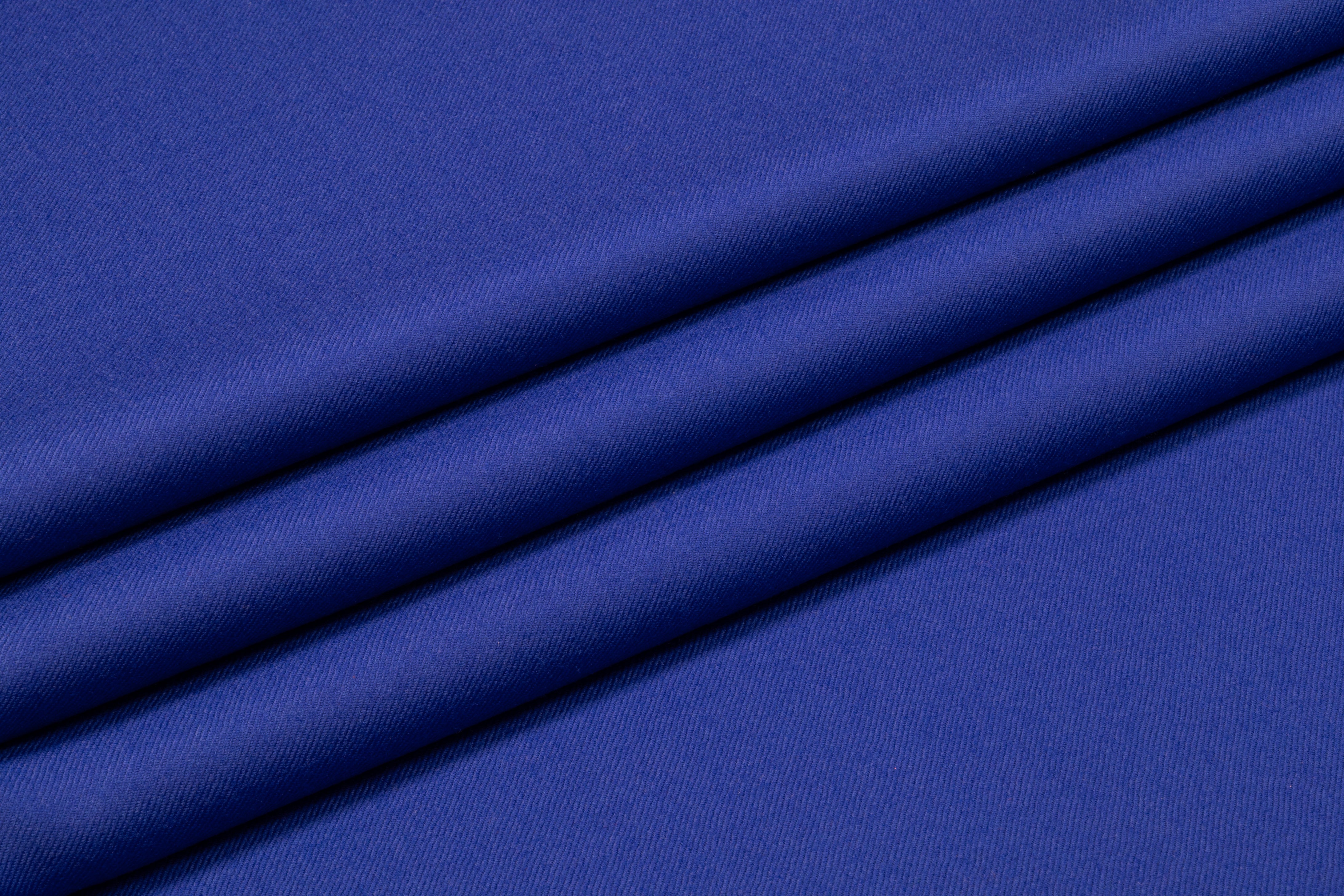 Italian Wool Twill Flannel - Royal Blue