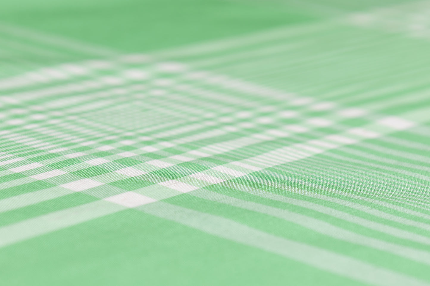 Checked Silk Shantung - Green / White