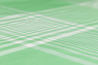 Checked Silk Shantung - Green / White