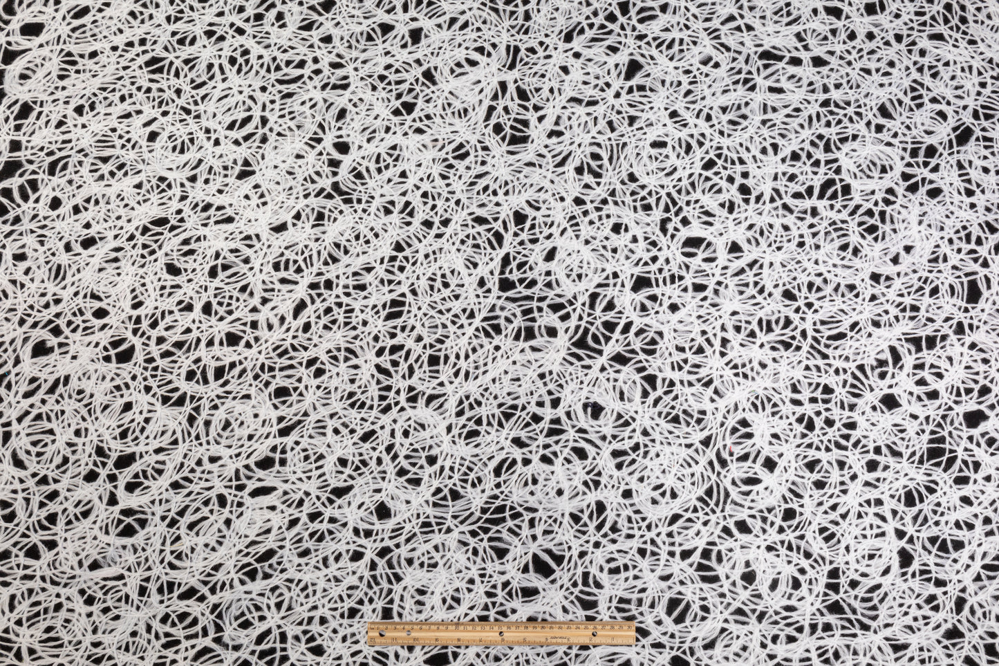 Embroidered Poly Rayon Wool Coating - Black/White
