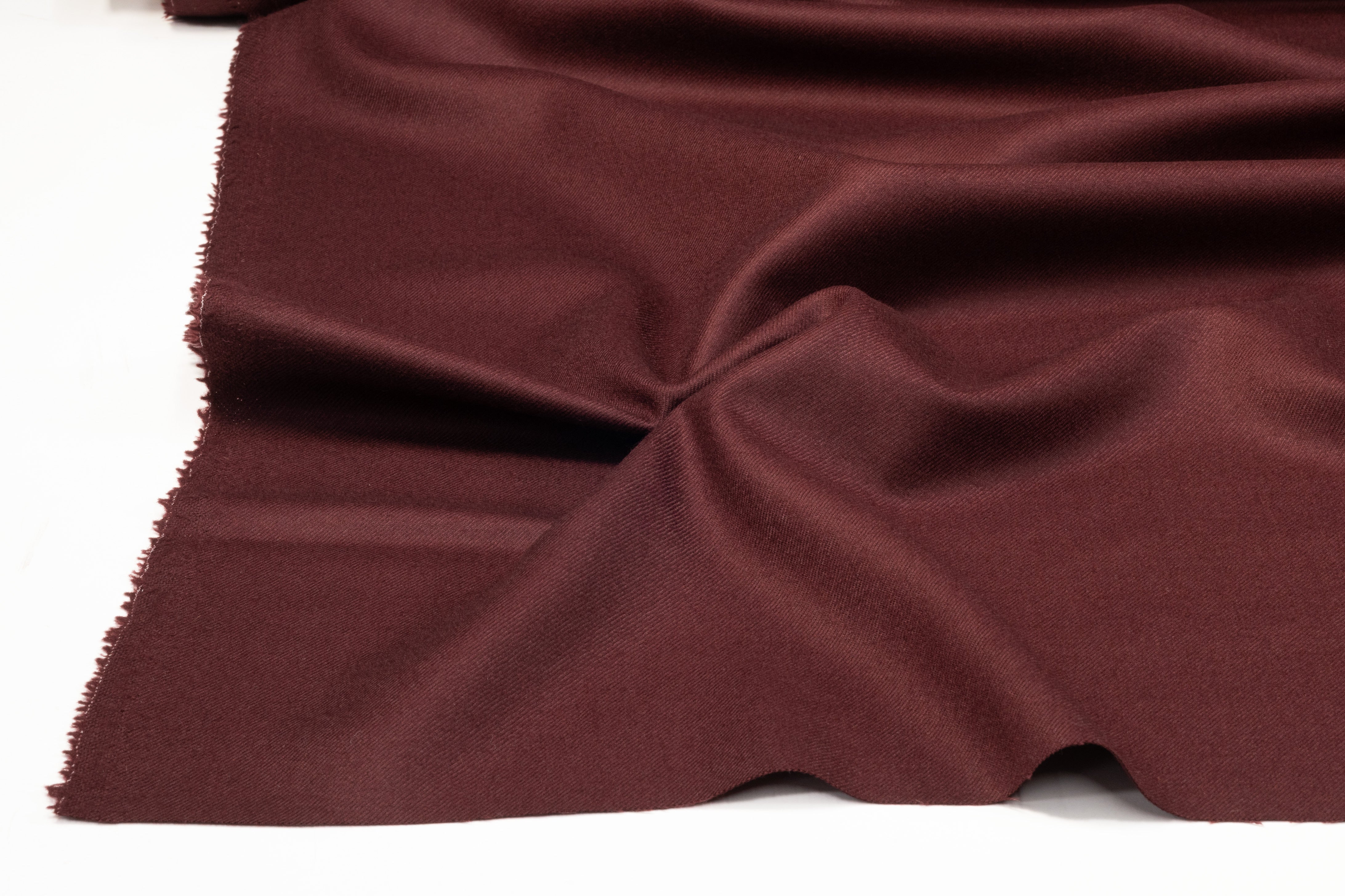 Italian Wool Twill Flannel - Burgundy