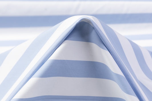 Striped Cotton Shirting - Blue / White