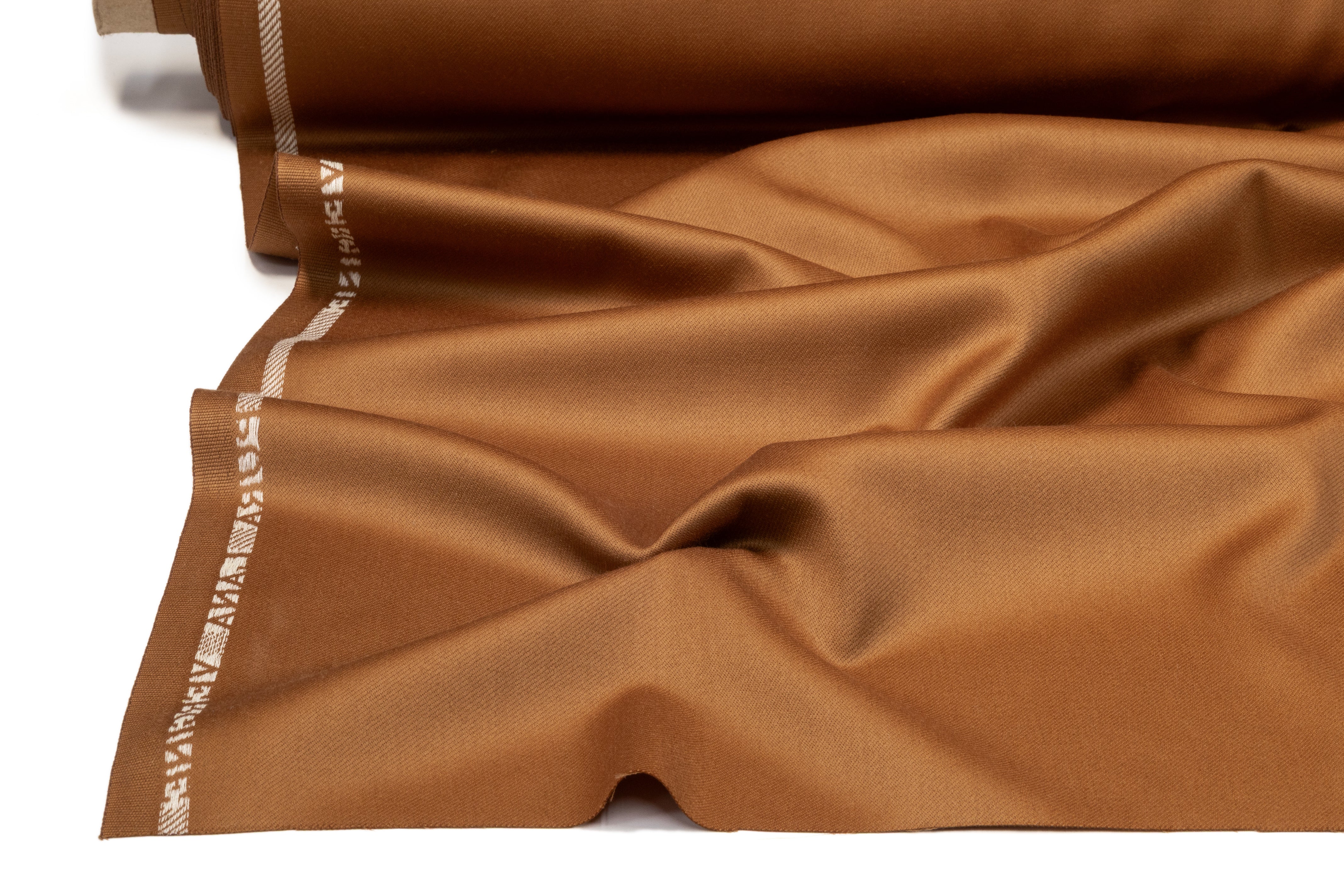 Italian Satin Faille Wool Suiting - Camel Brown