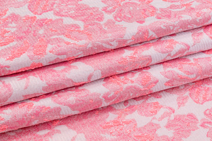 Abstract Floral Brocade - Pink
