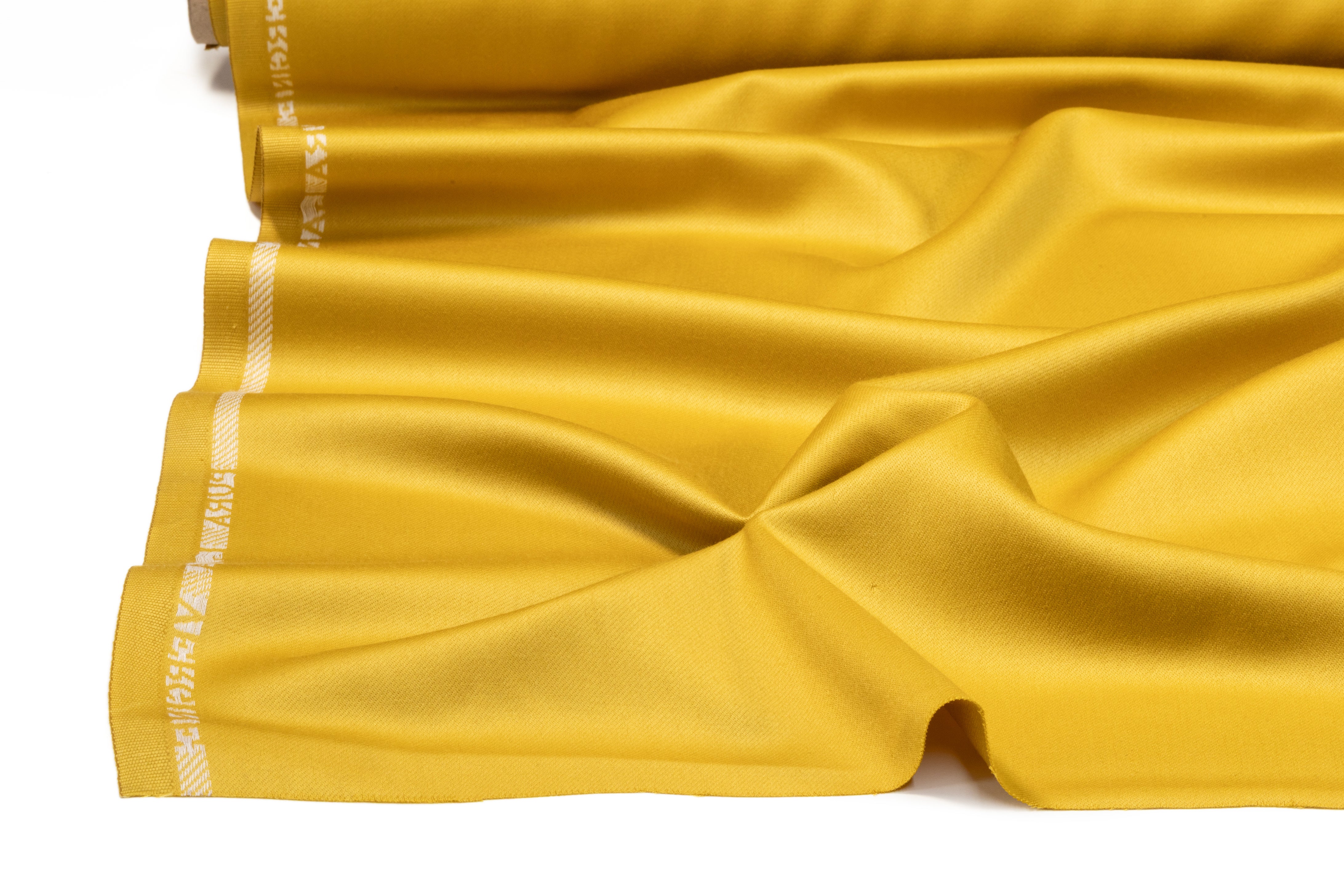 Italian Satin Faille Wool Suiting - Marigold