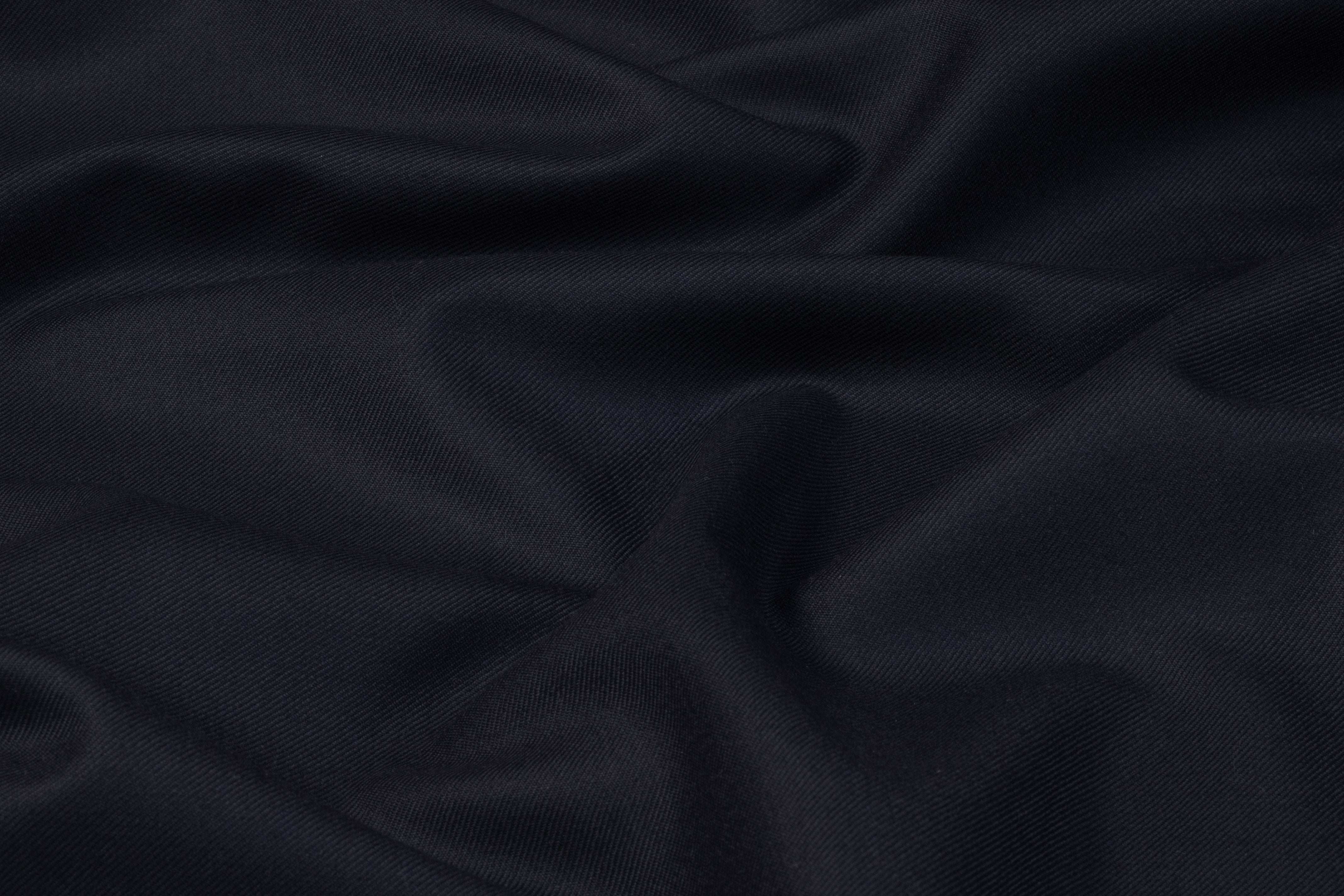 English Wool Gabardine Suiting - Navy Blue