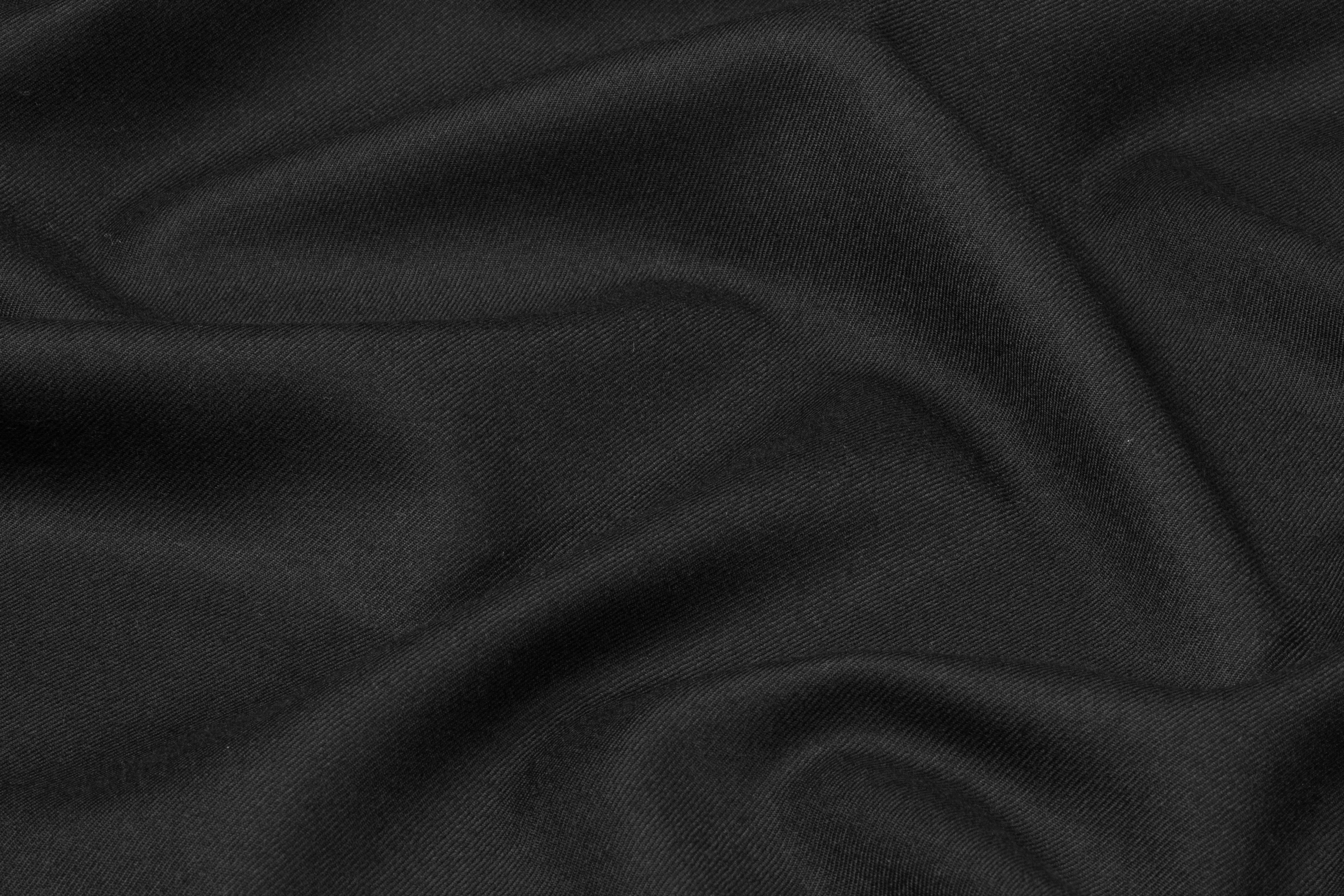 Super 130s English Merino Wool Flannel Suiting - Black
