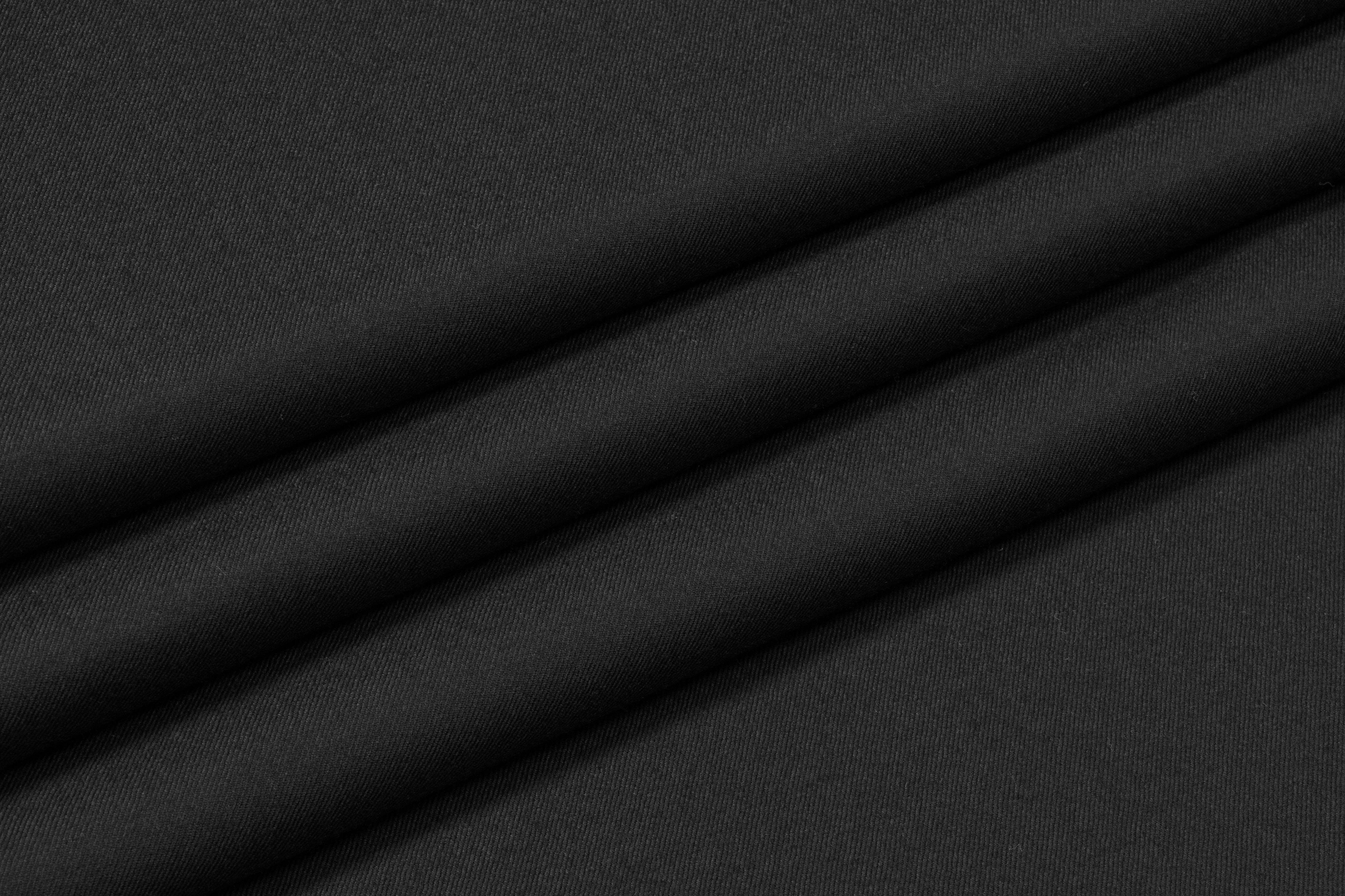 Super 130s English Merino Wool Flannel Suiting - Black