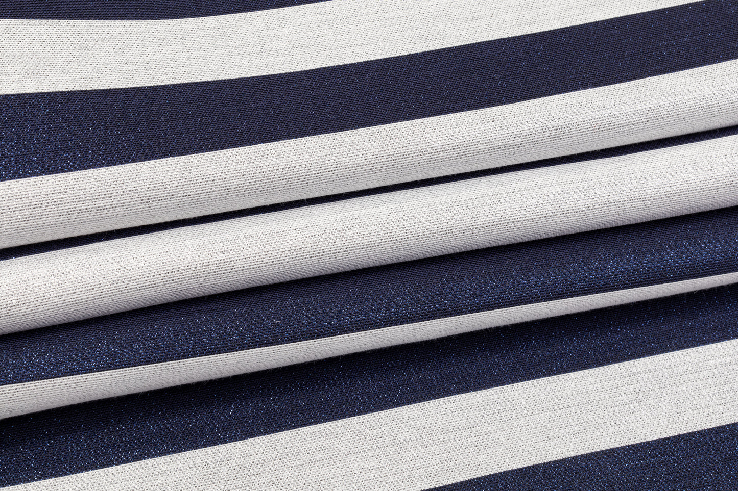 Metallic Striped Brocade - Blue / White