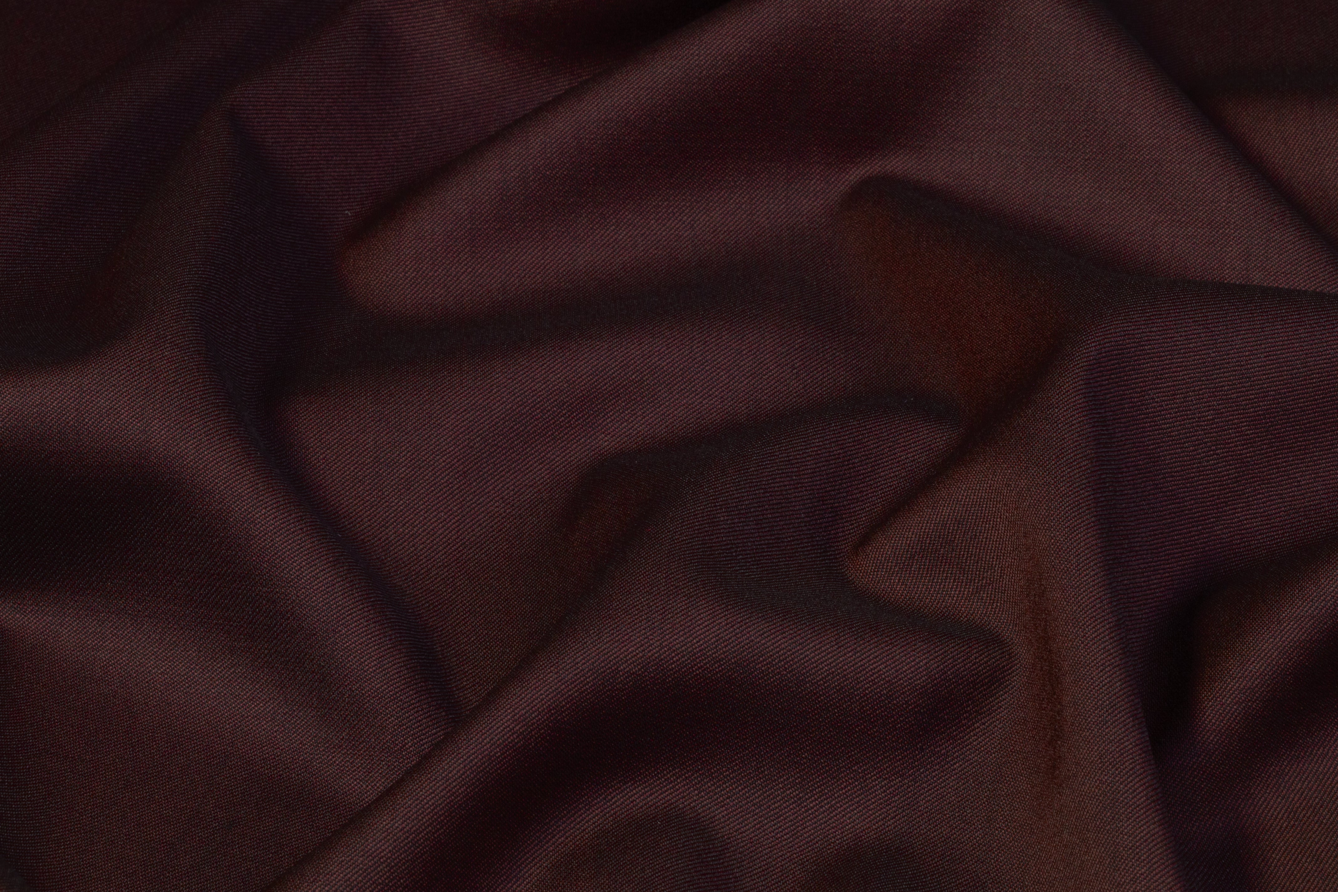 Two Tone Italian Wool Suiting - Burgundy / Black