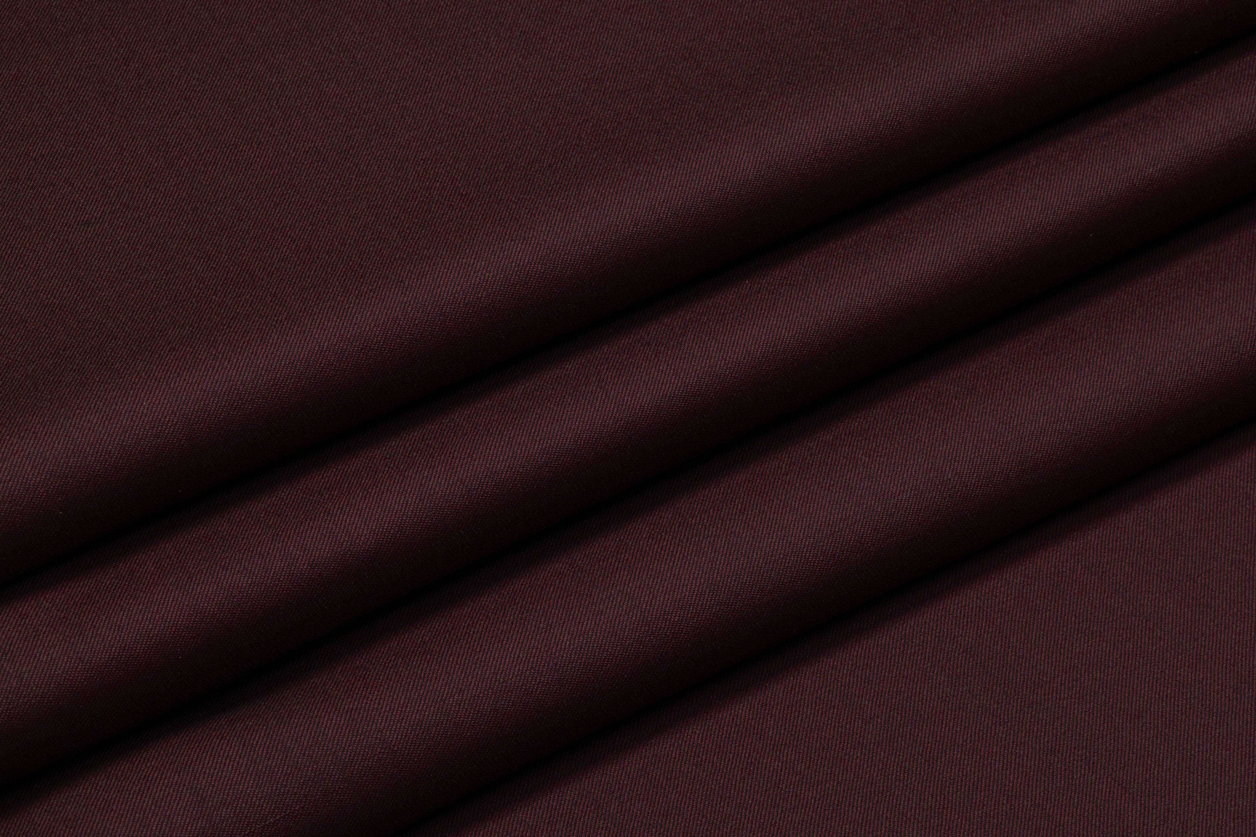 Two Tone Italian Wool Suiting - Burgundy / Black