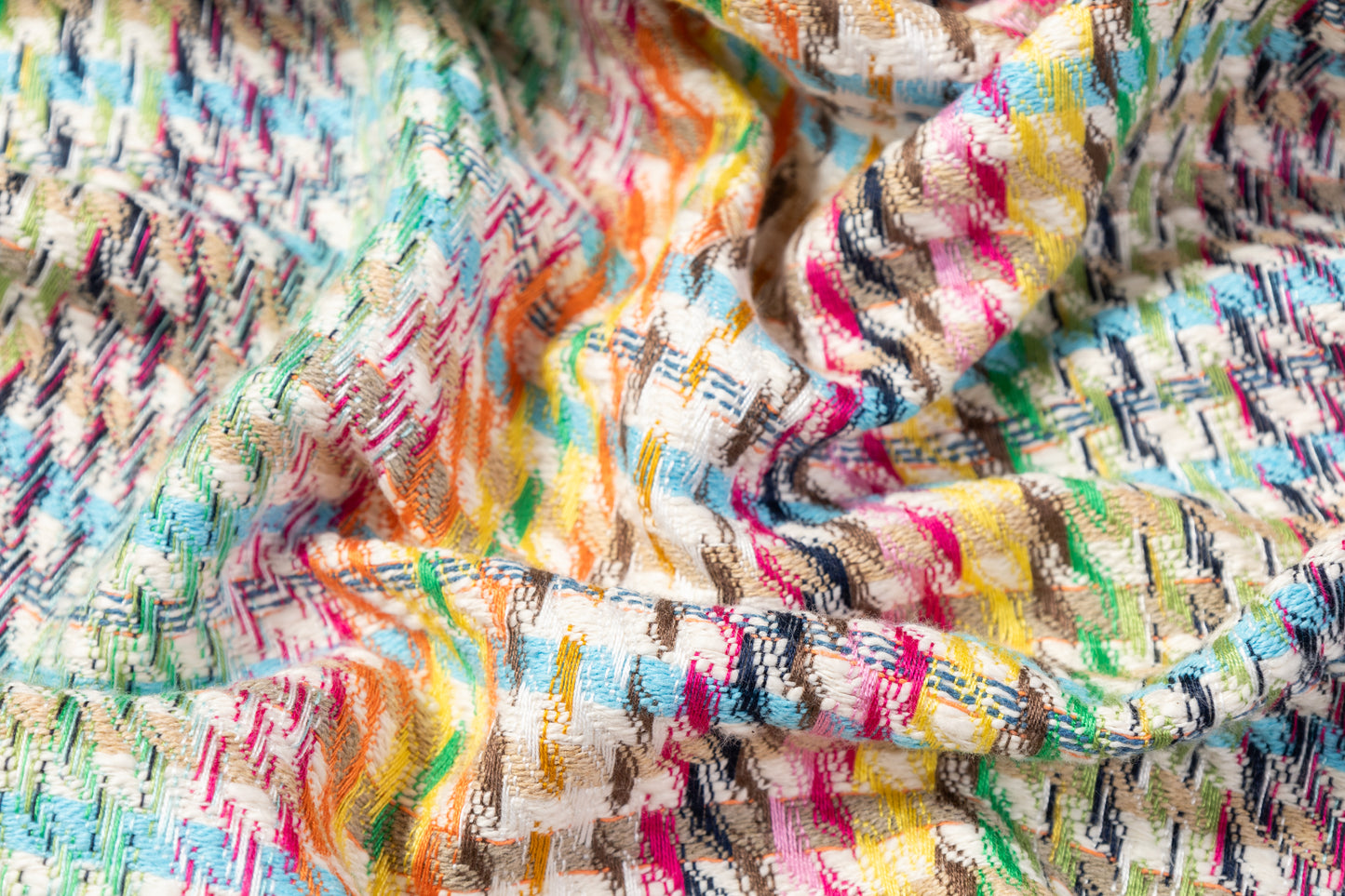 Italian Cotton Viscose Tweed - Multicolor