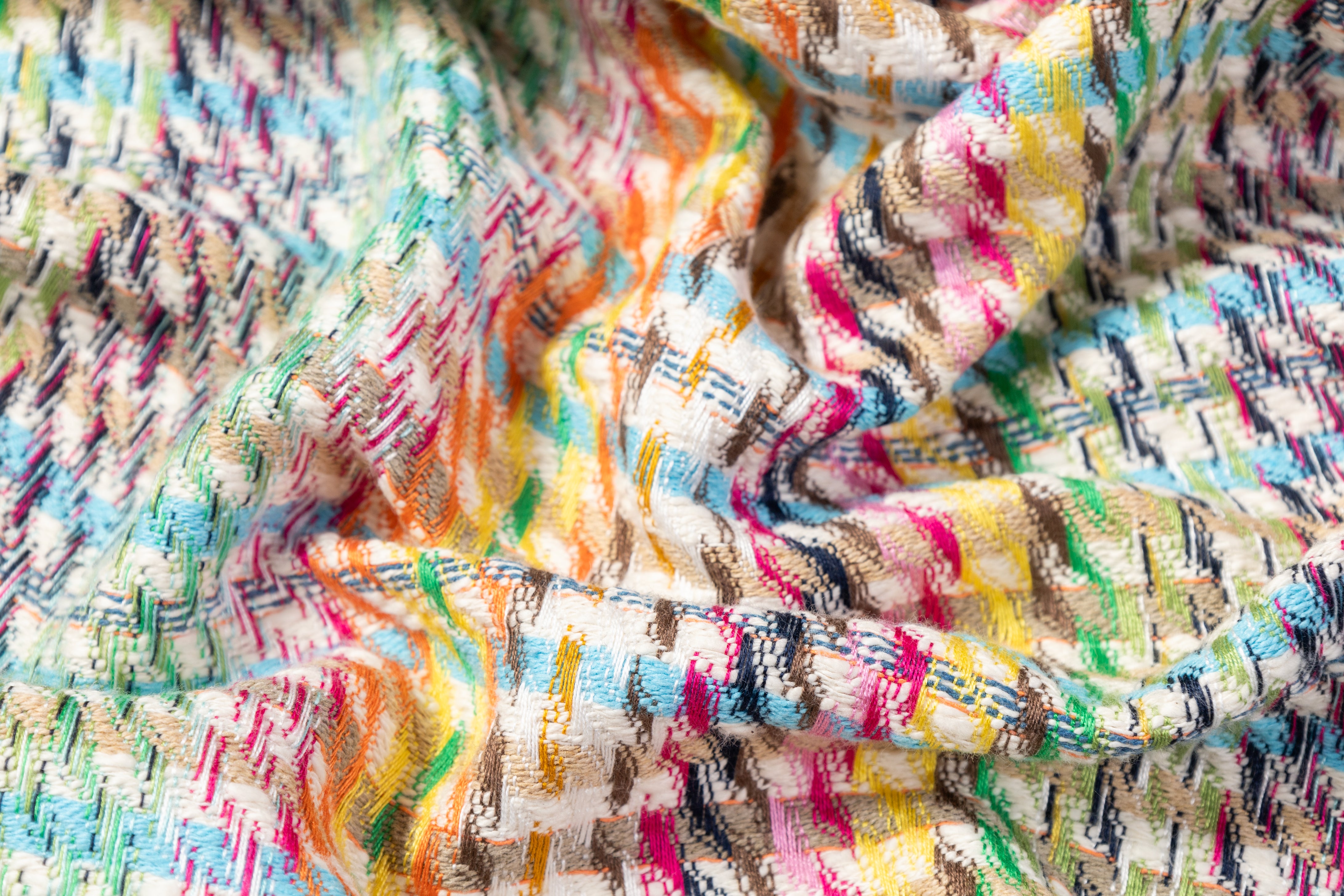 Italian Cotton Viscose Tweed - Multicolor