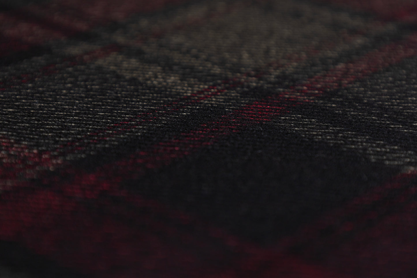 Plaid Printed Knit - Burgundy / Black / Gray