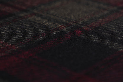 Plaid Printed Knit - Burgundy / Black / Gray