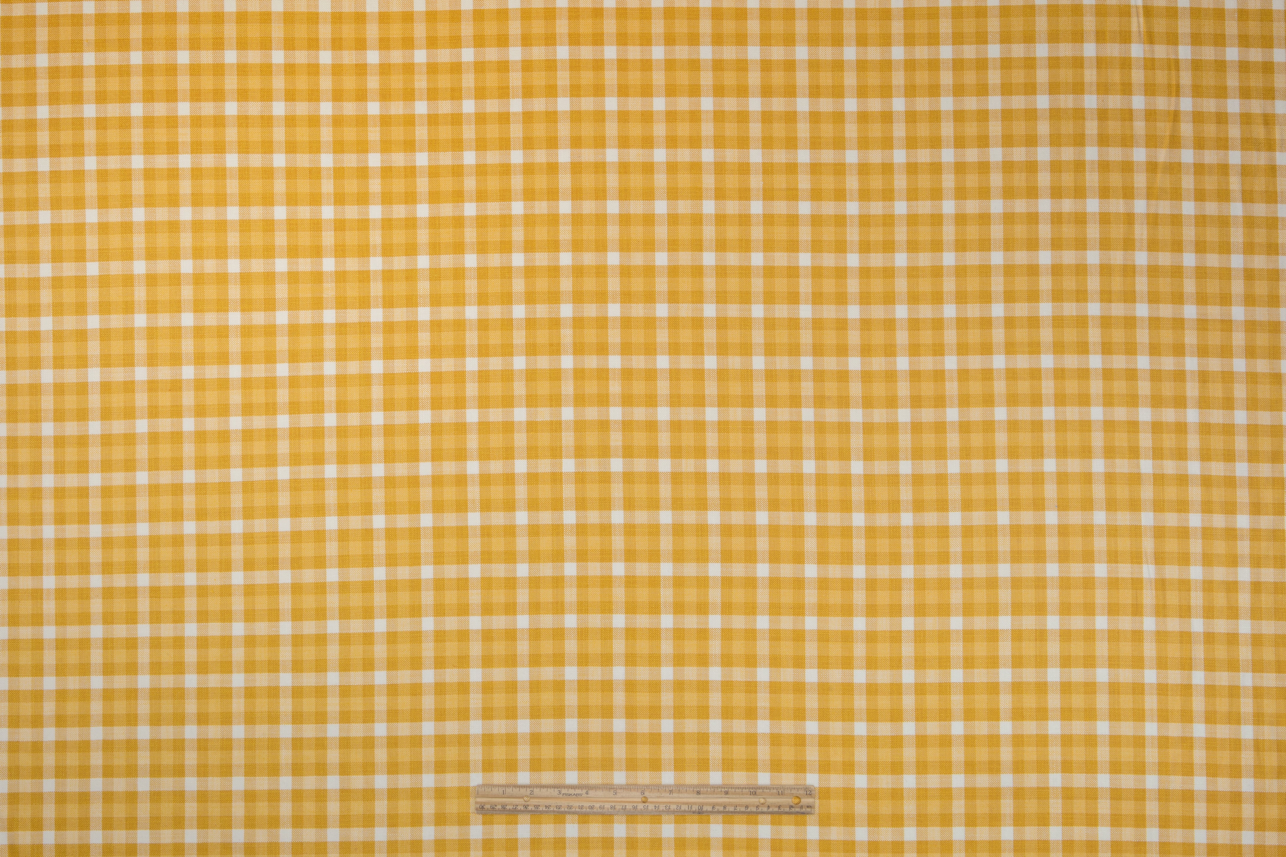 Checked Italian Wool Linen Suiting - Yellow