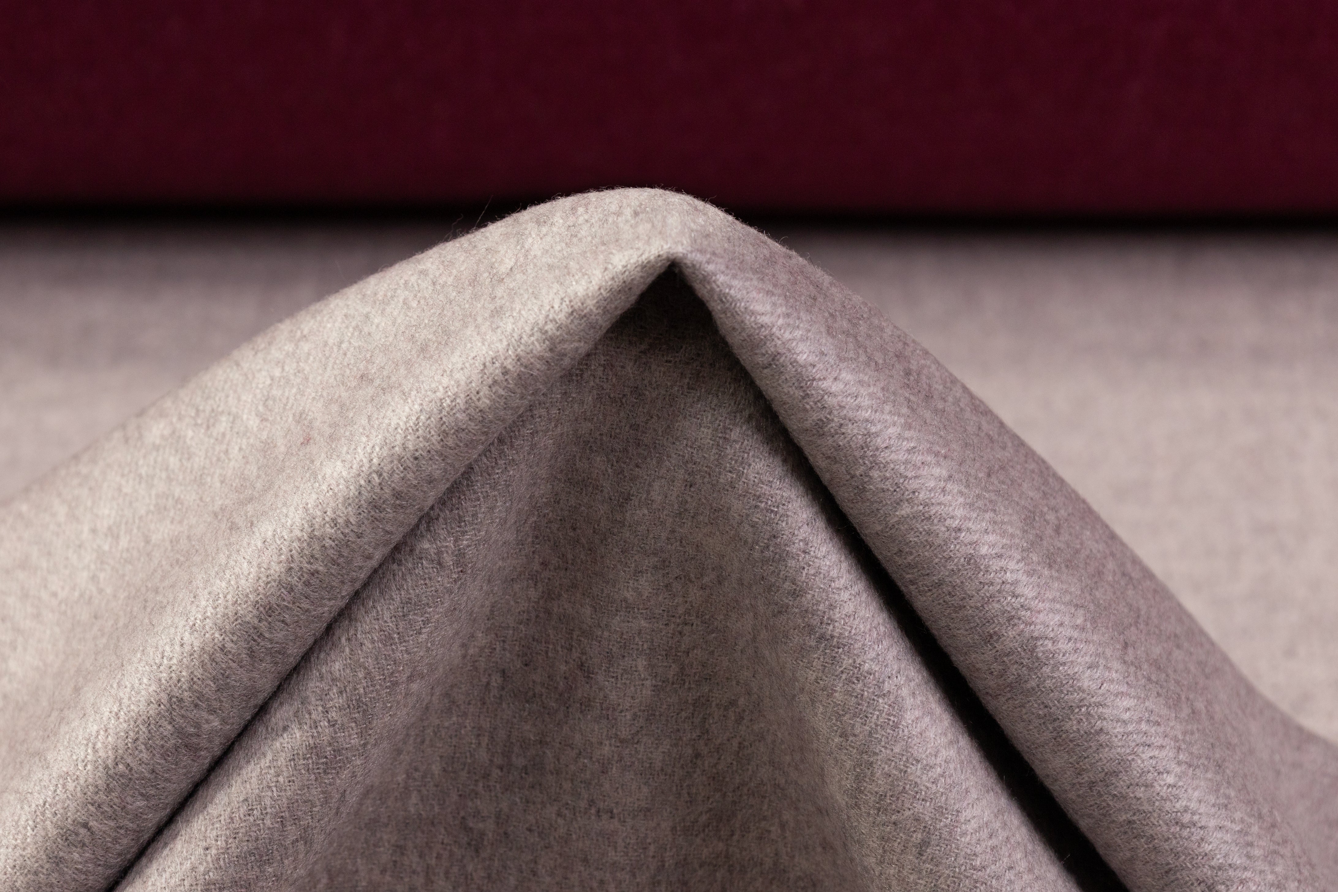 Double Faced Italian Pure Cashmere - Wine / Taupe