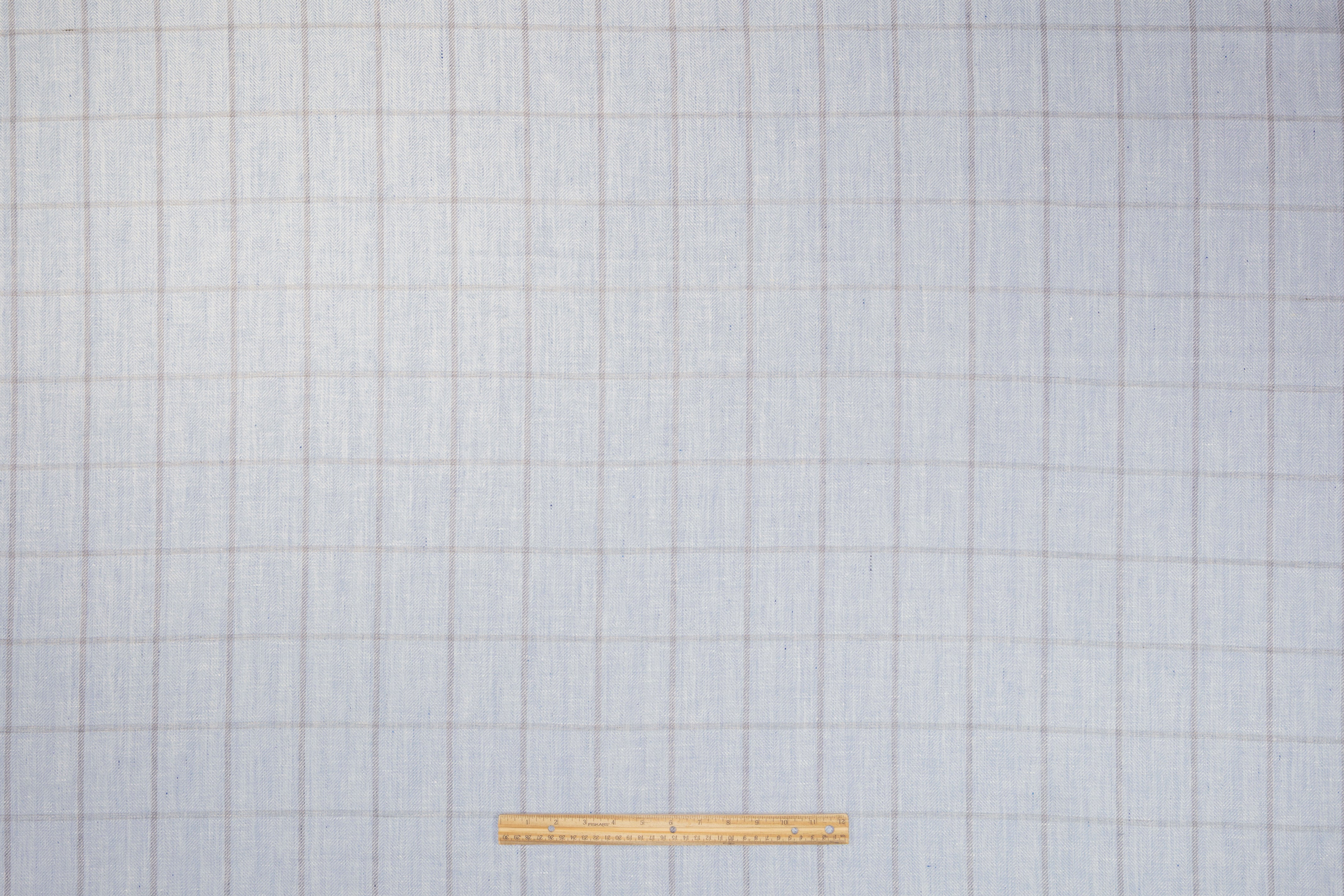 Windowpane Italian Wool Suiting - Blue