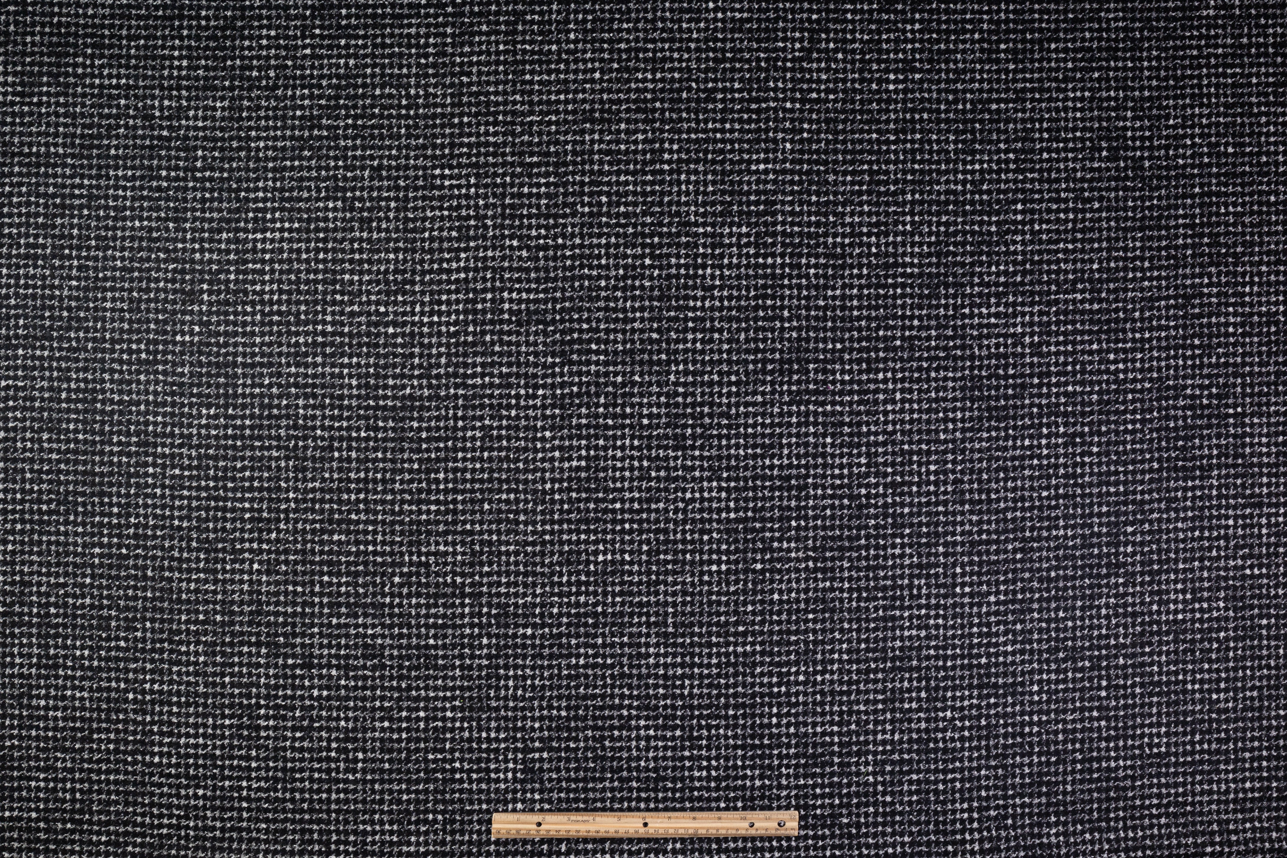 Houndstooth Italian Wool Suiting - Black / White