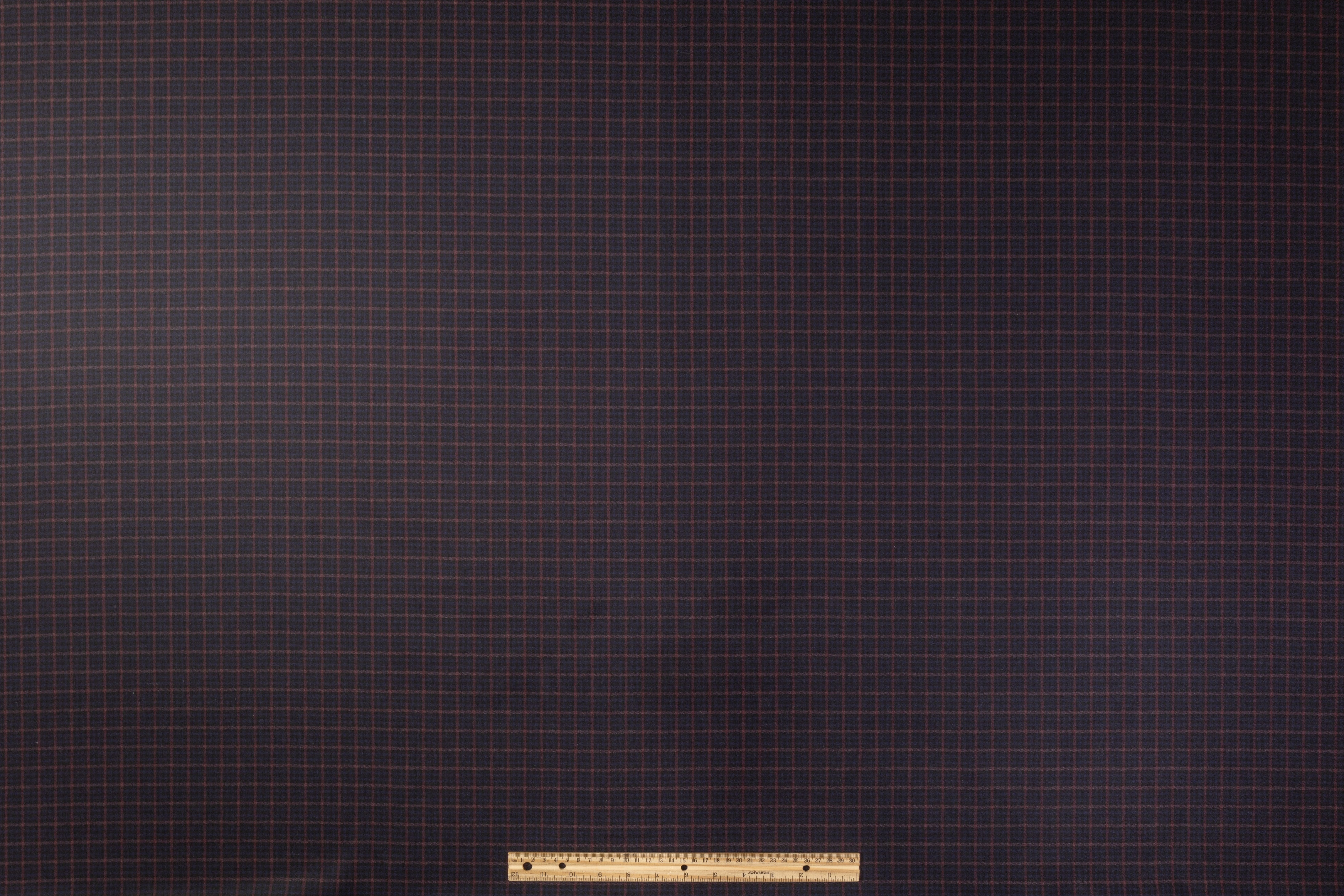 Checked Italian Wool Suiting - Navy / Cranberry