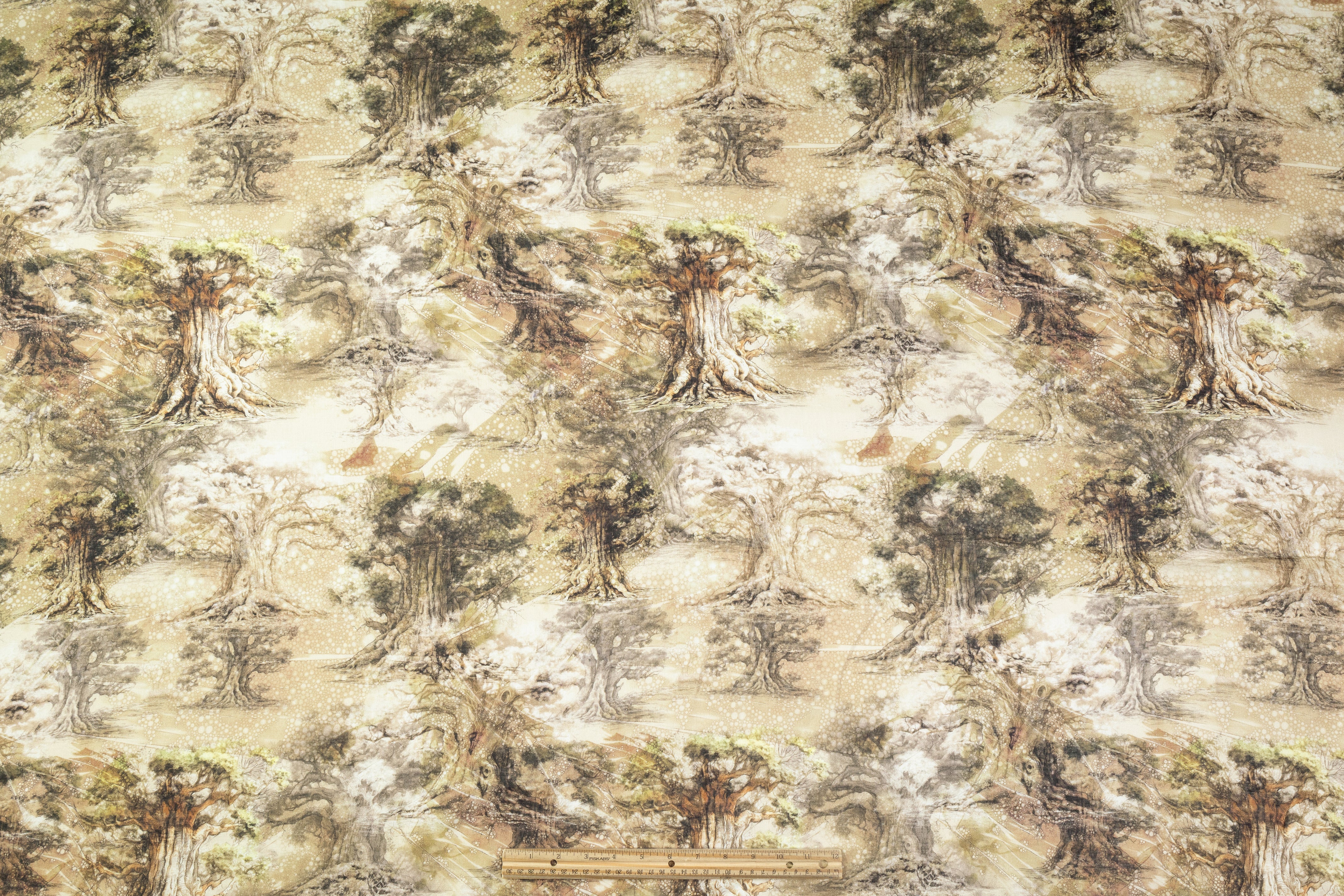 Mystic Forest Linen - Khaki