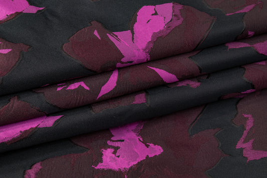 Floral Brocade - Fuchsia / Black