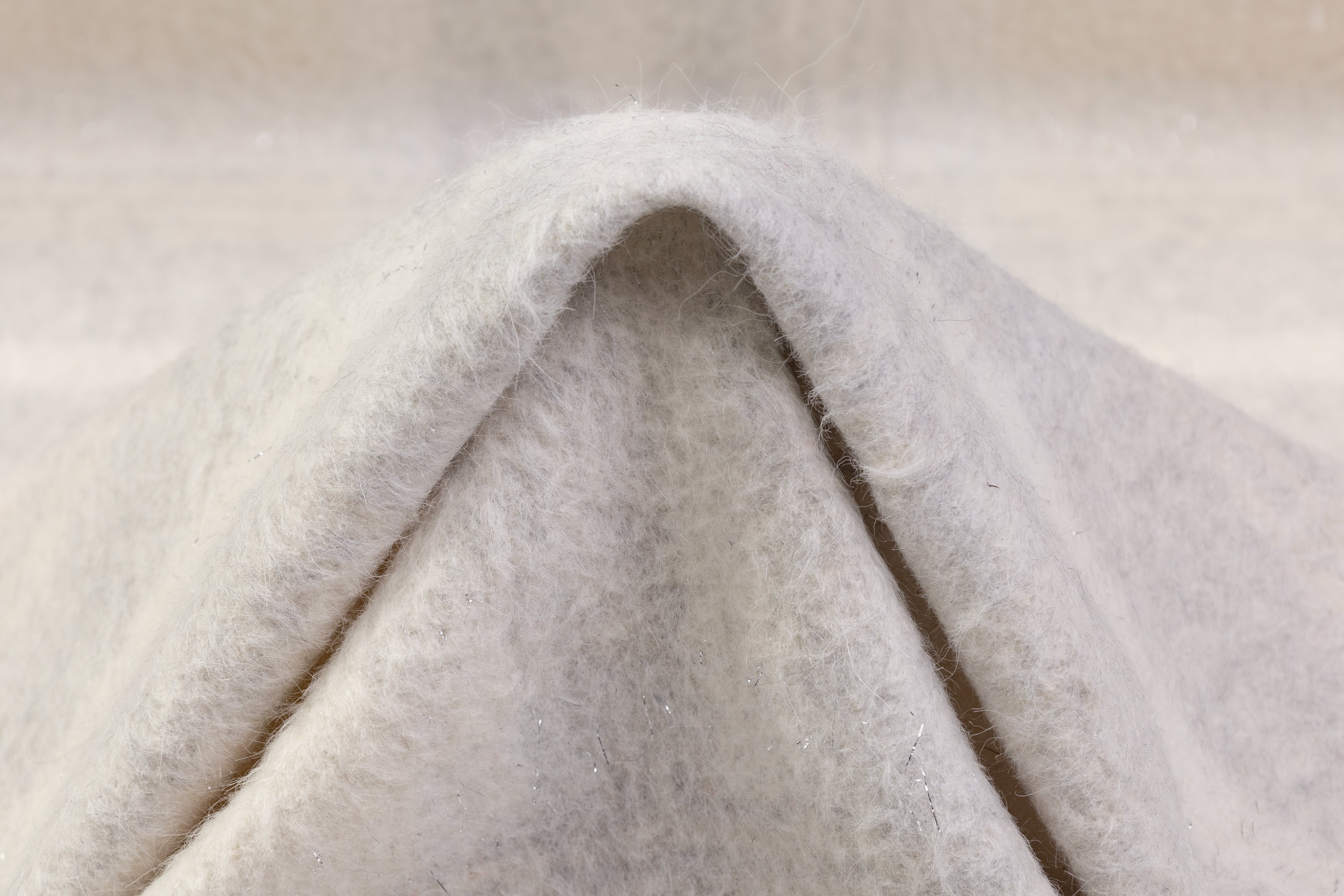 Checked Metallic Italian Wool Coating - Ivory / Gray / Silver