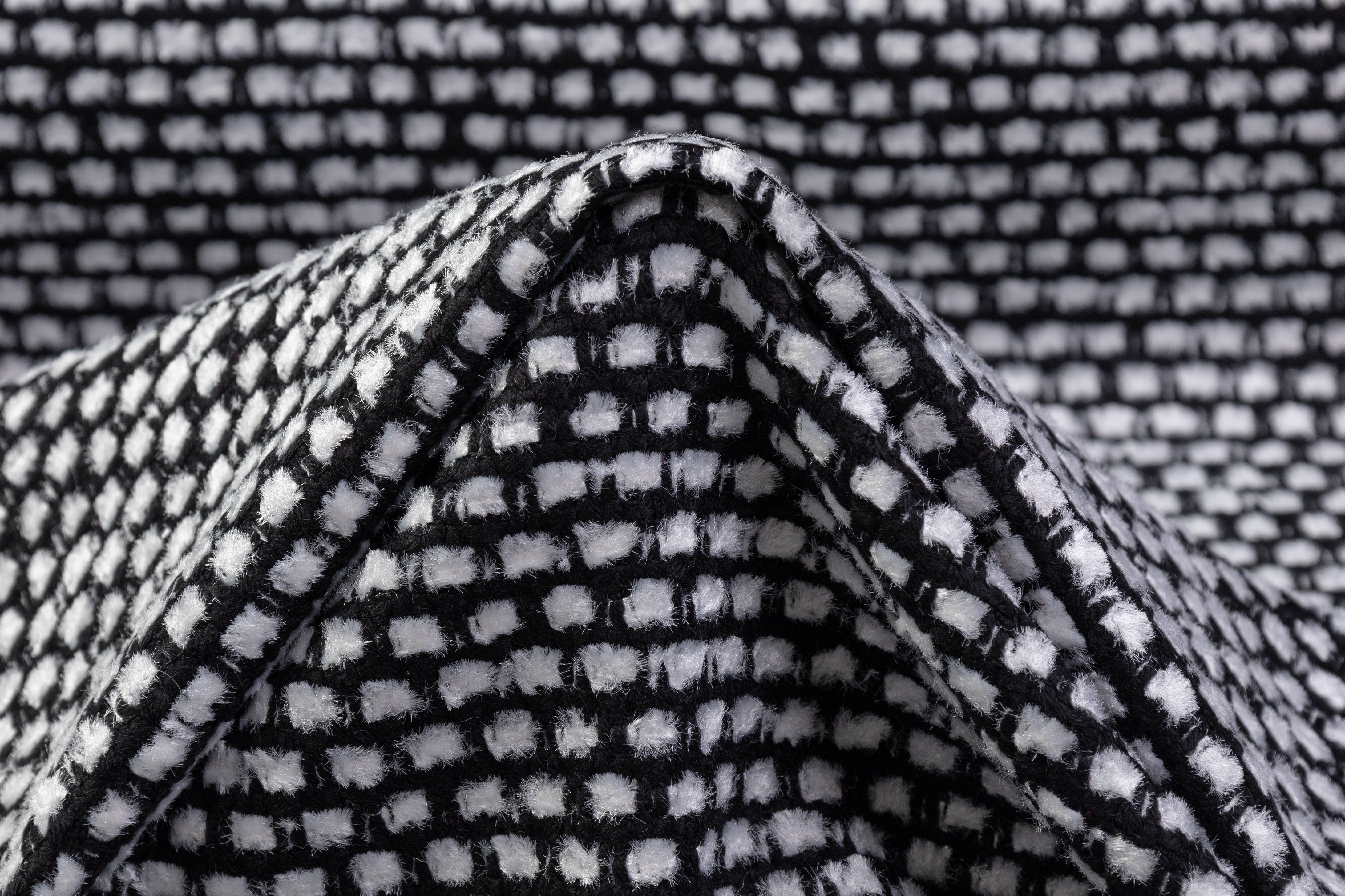 Valentino - Italian Wool Cotton Blend Tweed - Black / White
