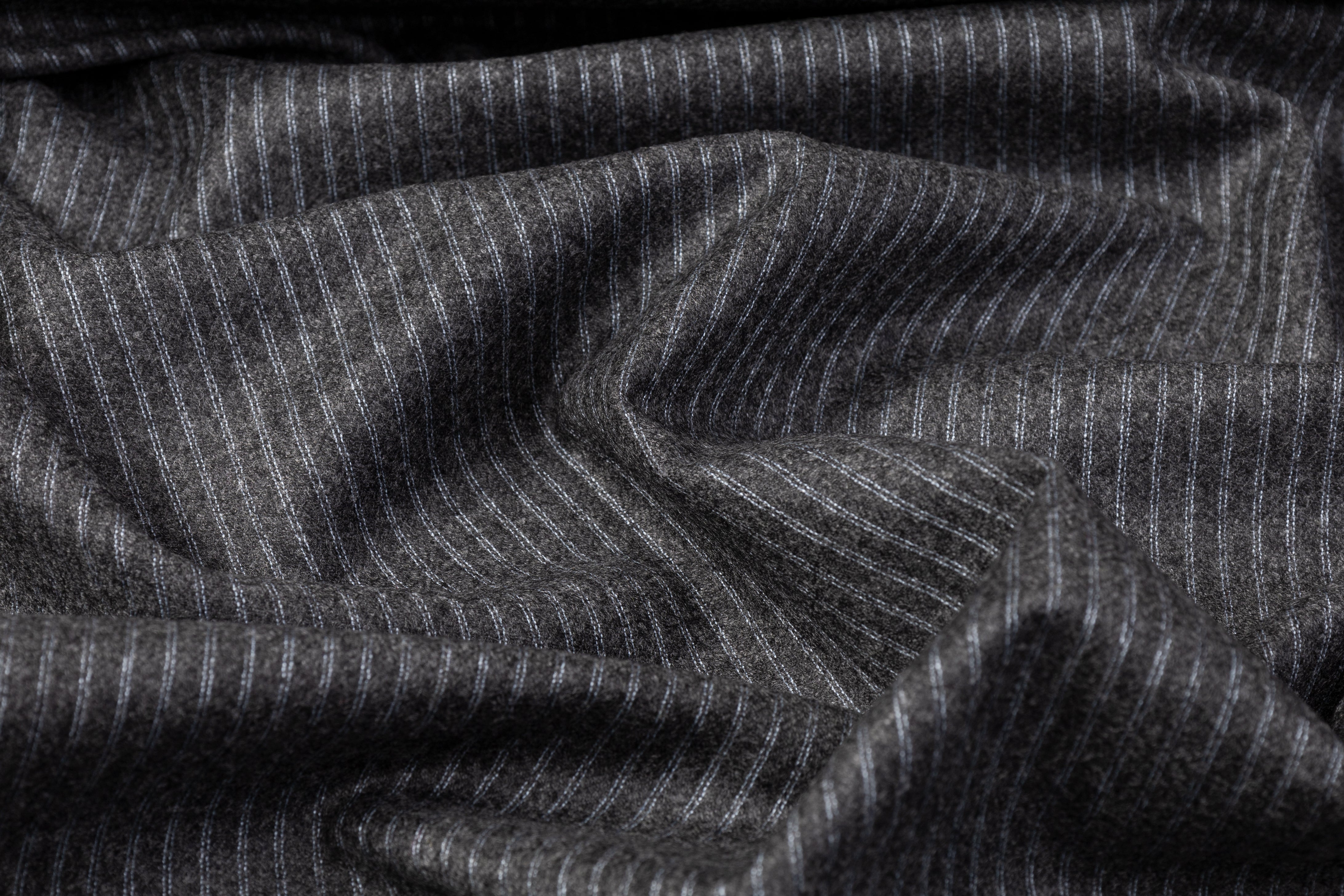 Loro Piana - Striped Italian Wool Suiting - Gray – Prime Fabrics