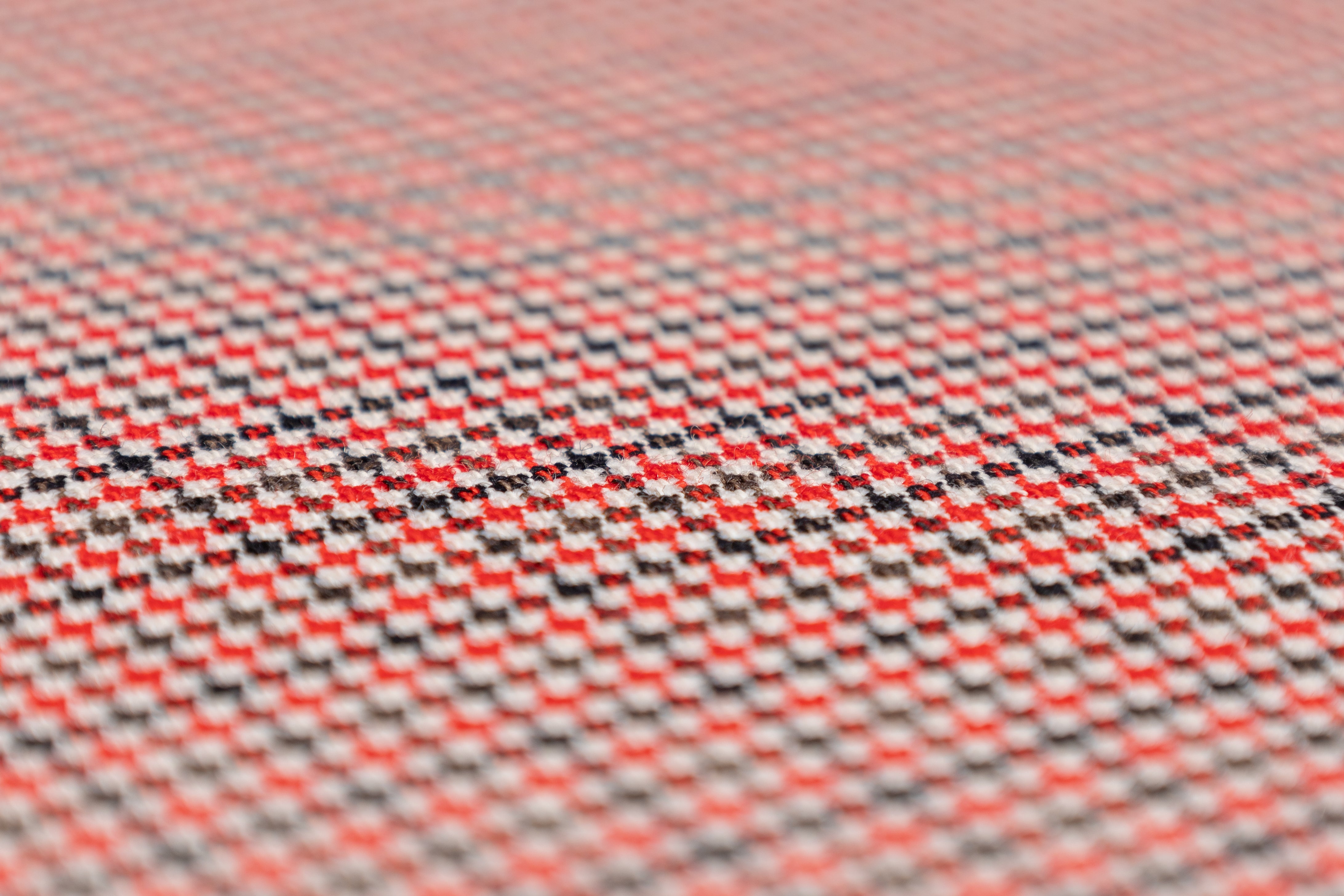 Micro Checked Italian Wool Suiting - Red / Black / White