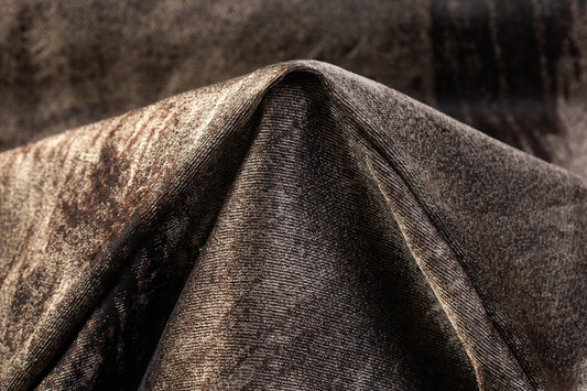 Abstract Silk Blend Jacquard - Brown