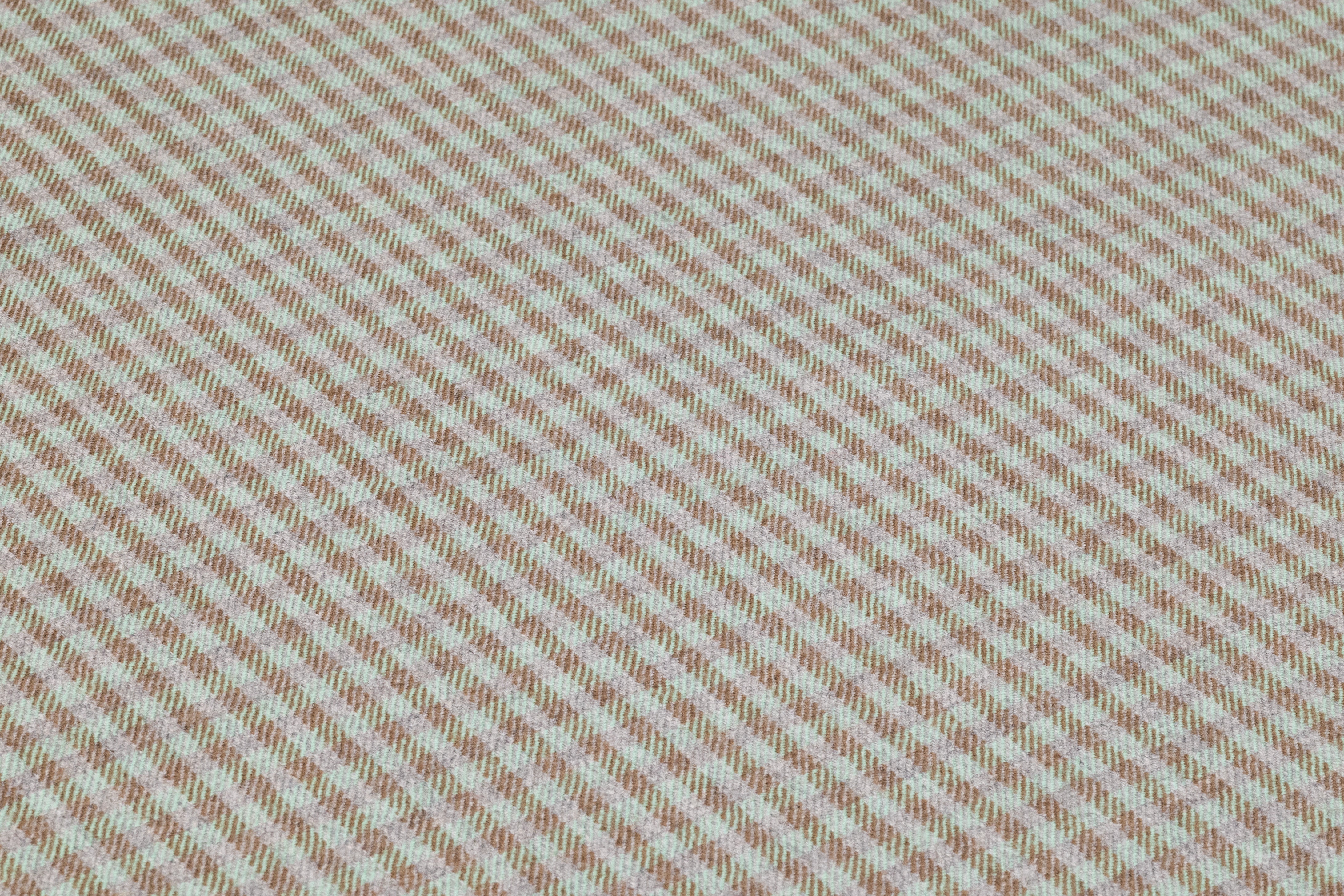 Checked Italian Stretch Wool Flannel - Mint Green / Gray