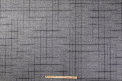 Checked Italian Wool Suiting - Gray