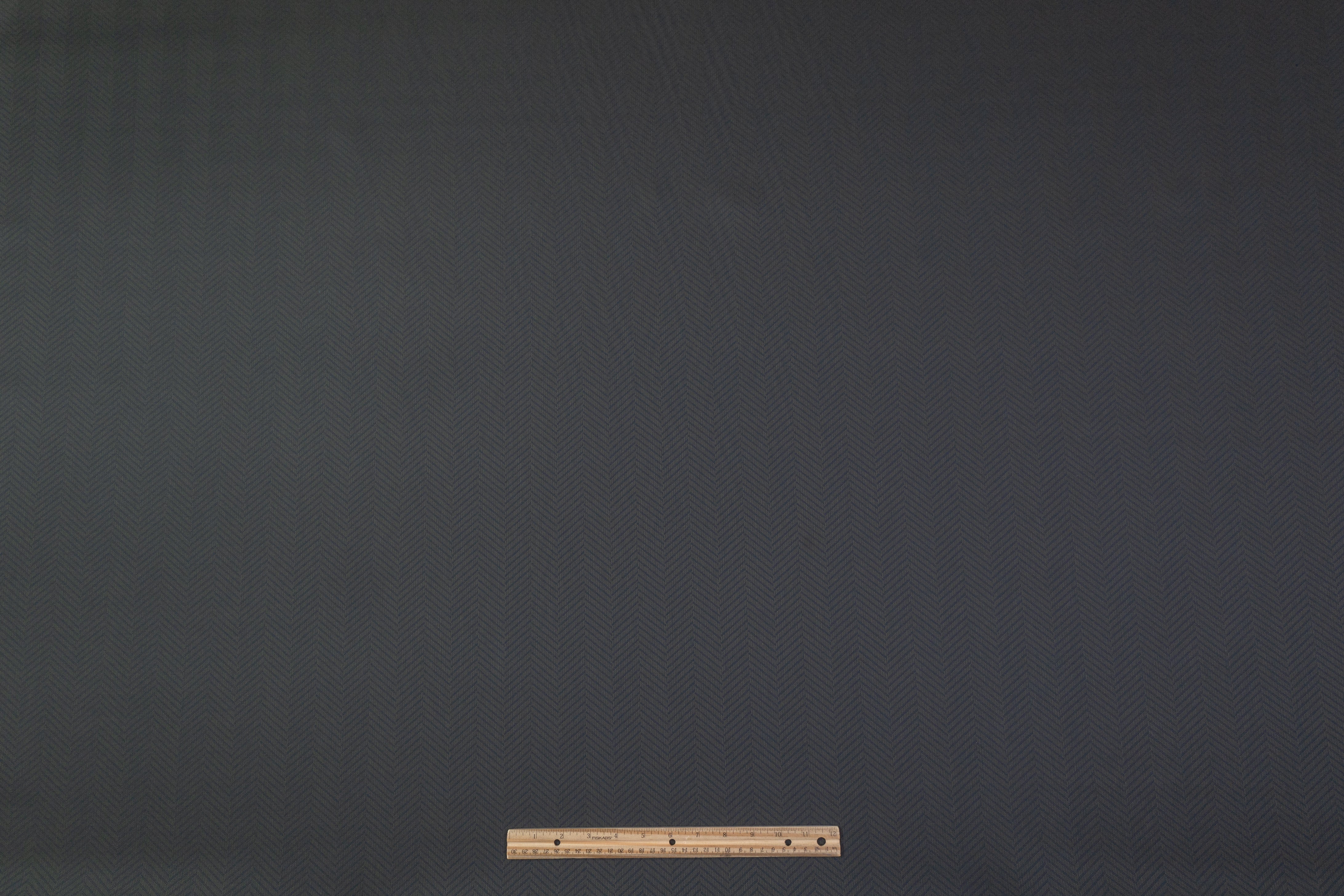 Herringbone Italian Wool Cotton Suiting - Green / Navy