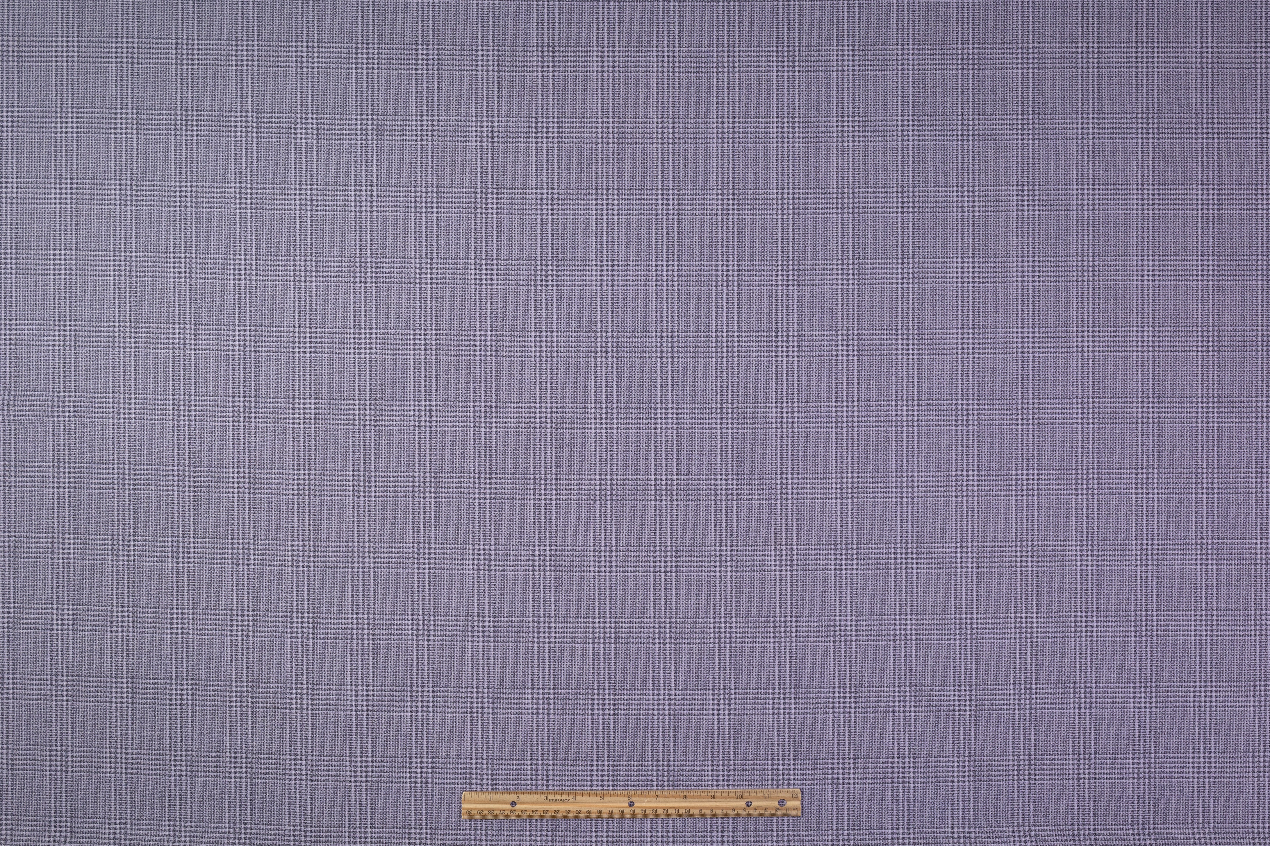Checked Italian Wool Suiting - Lilac / Gray