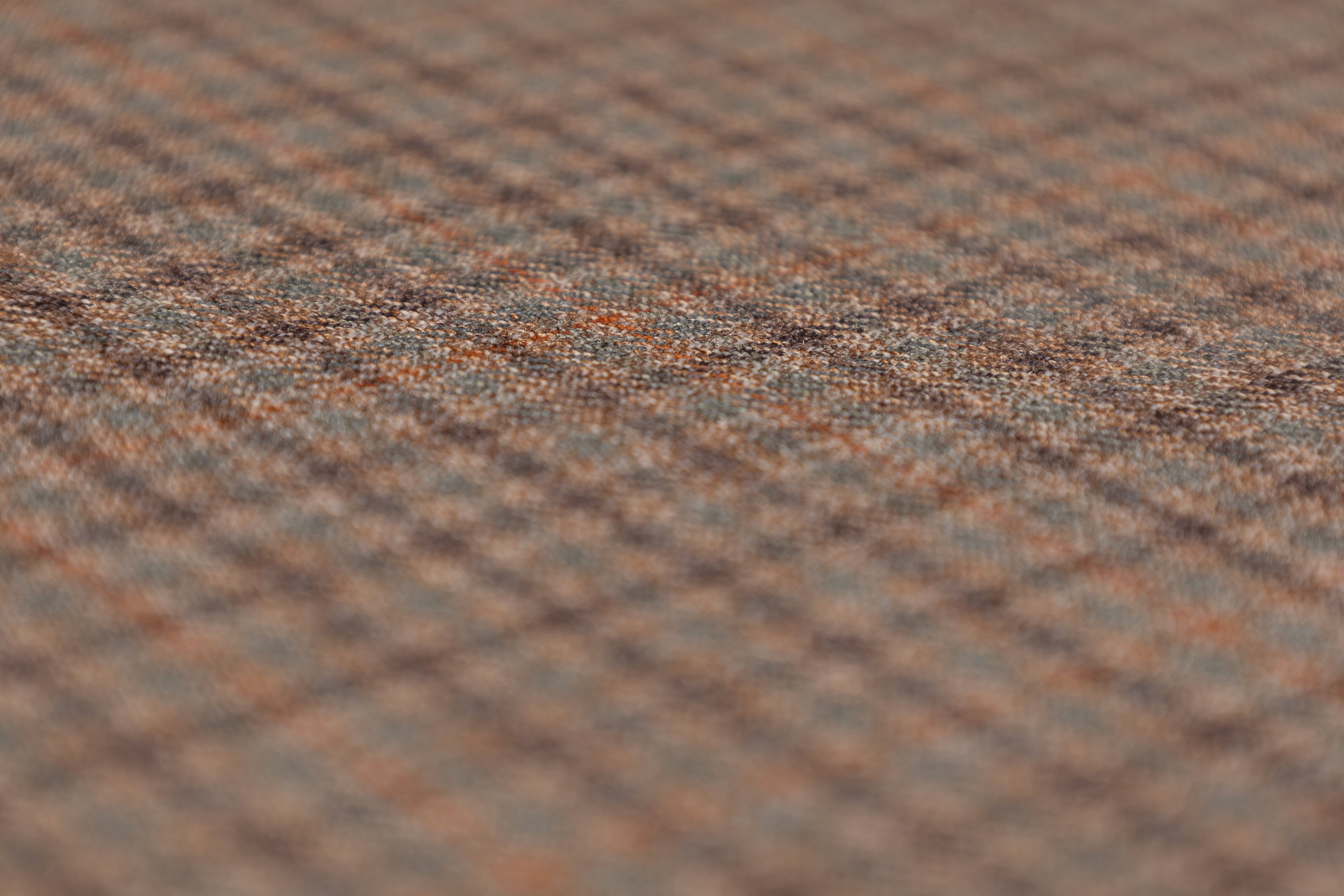 Checked Italian Wool Suiting - Light Brown / Green
