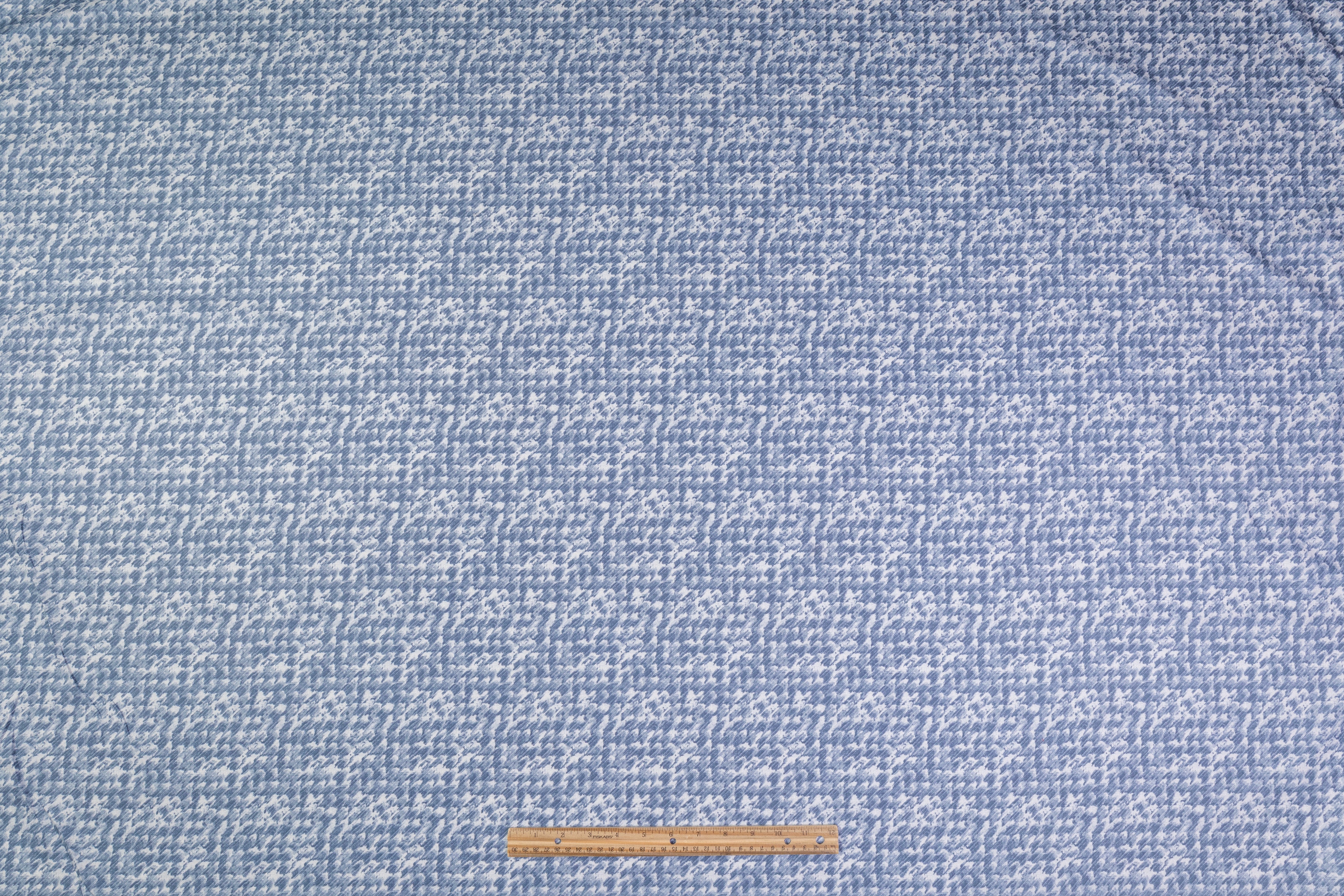 Abstract Italian Cotton Shirting - Blue / White