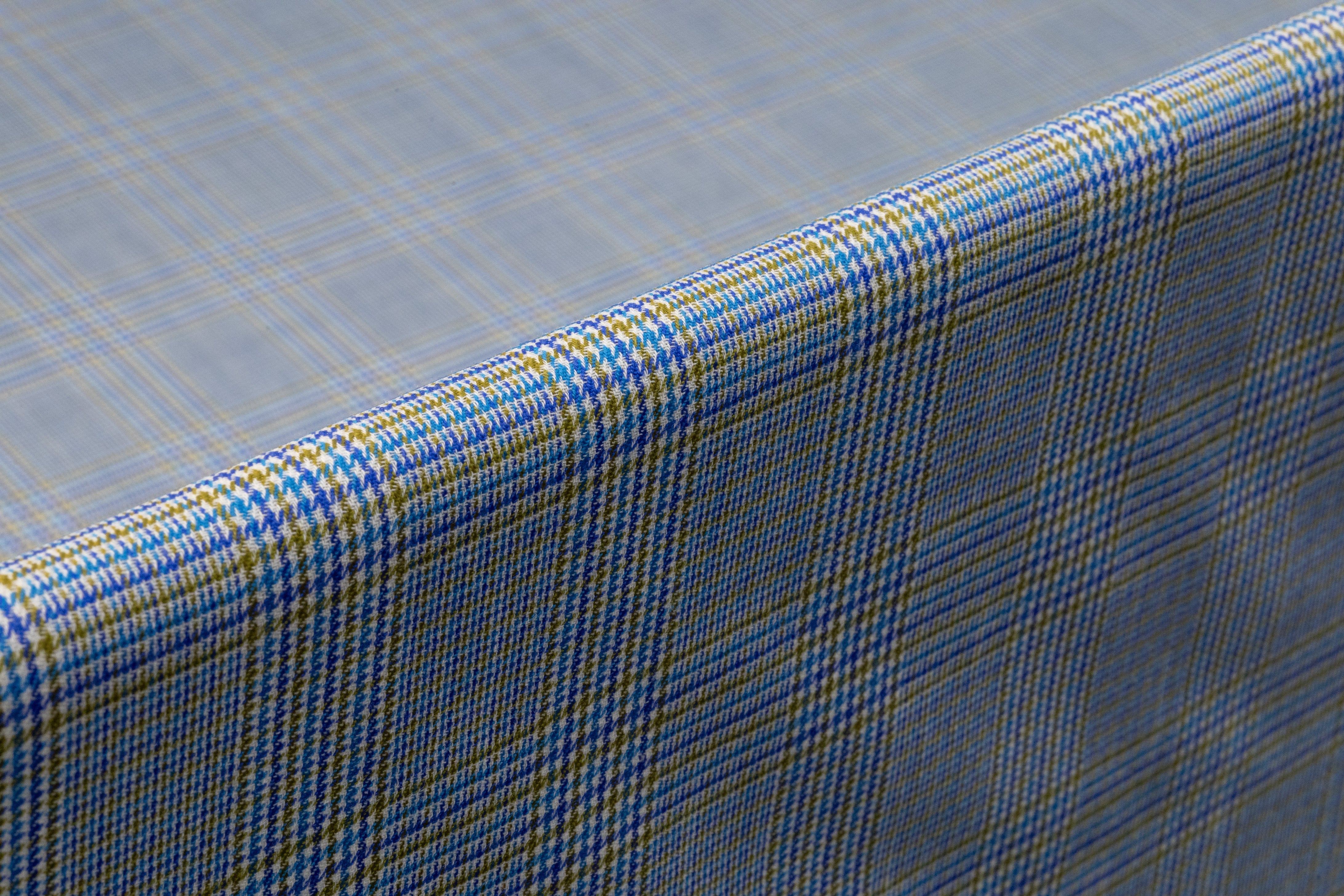 Glen Check Italian Wool Suiting - Blue / Green