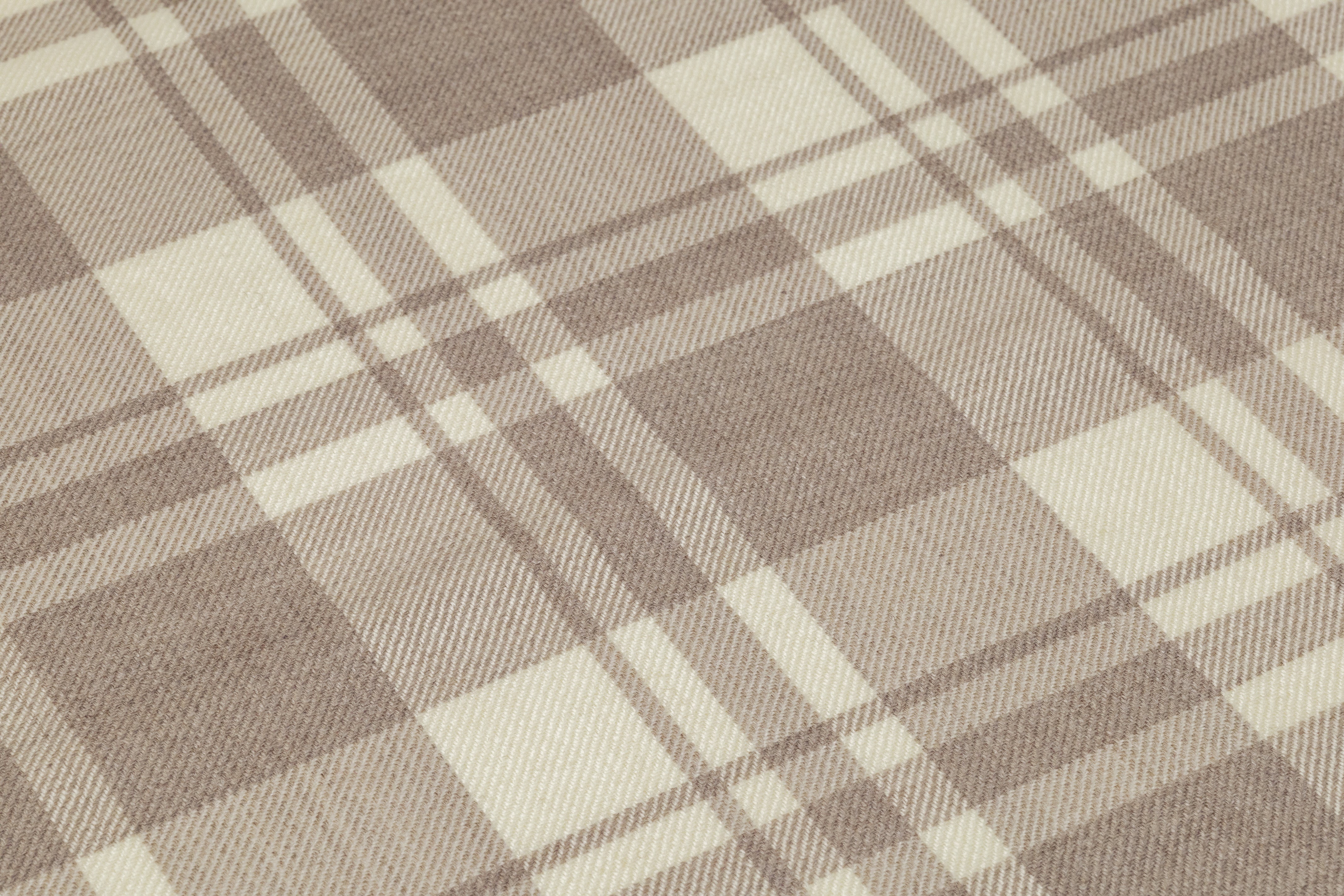 Tartan Italian Wool Suiting - Ivory / Taupe