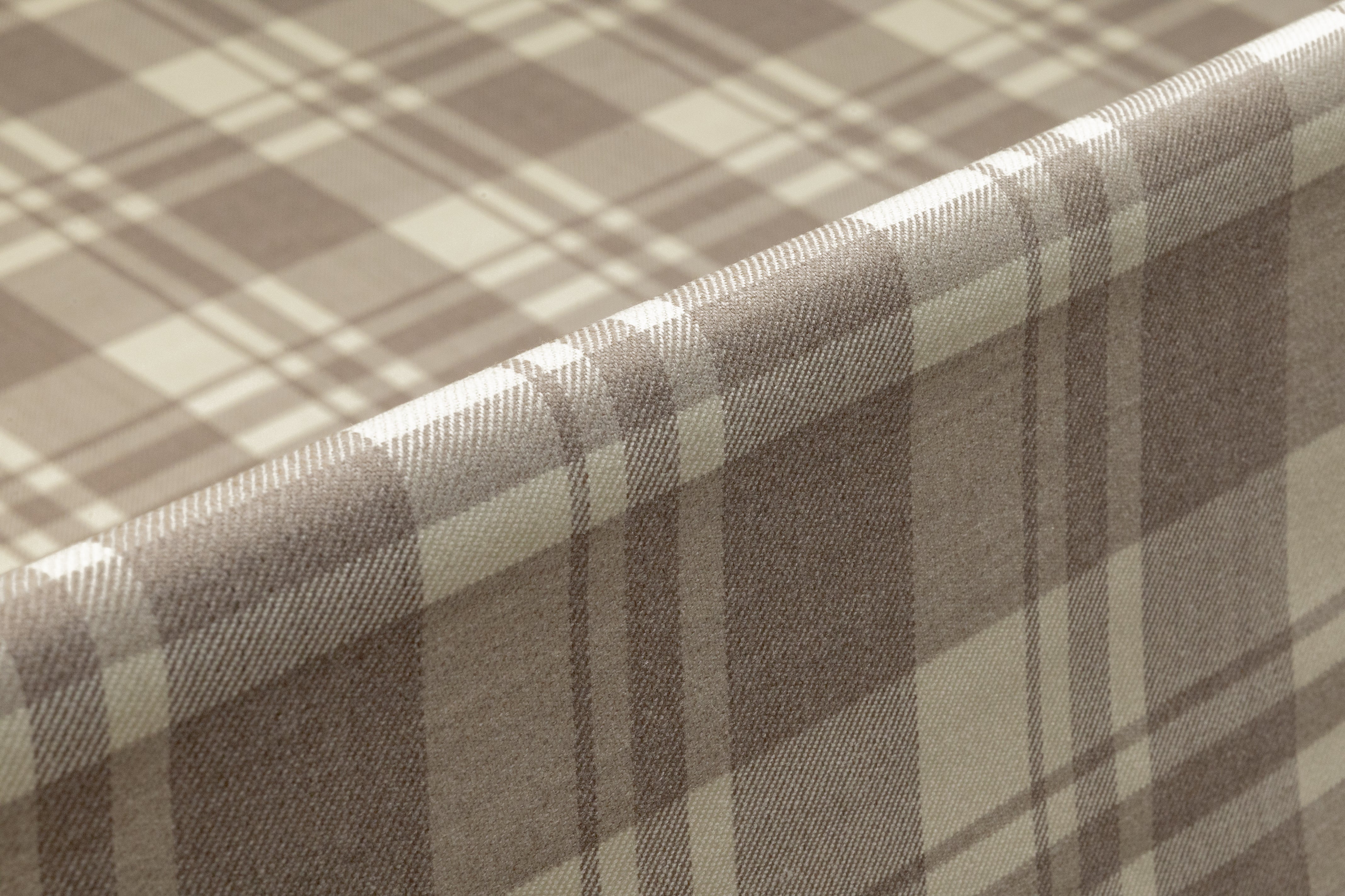 Tartan Italian Wool Suiting - Ivory / Taupe
