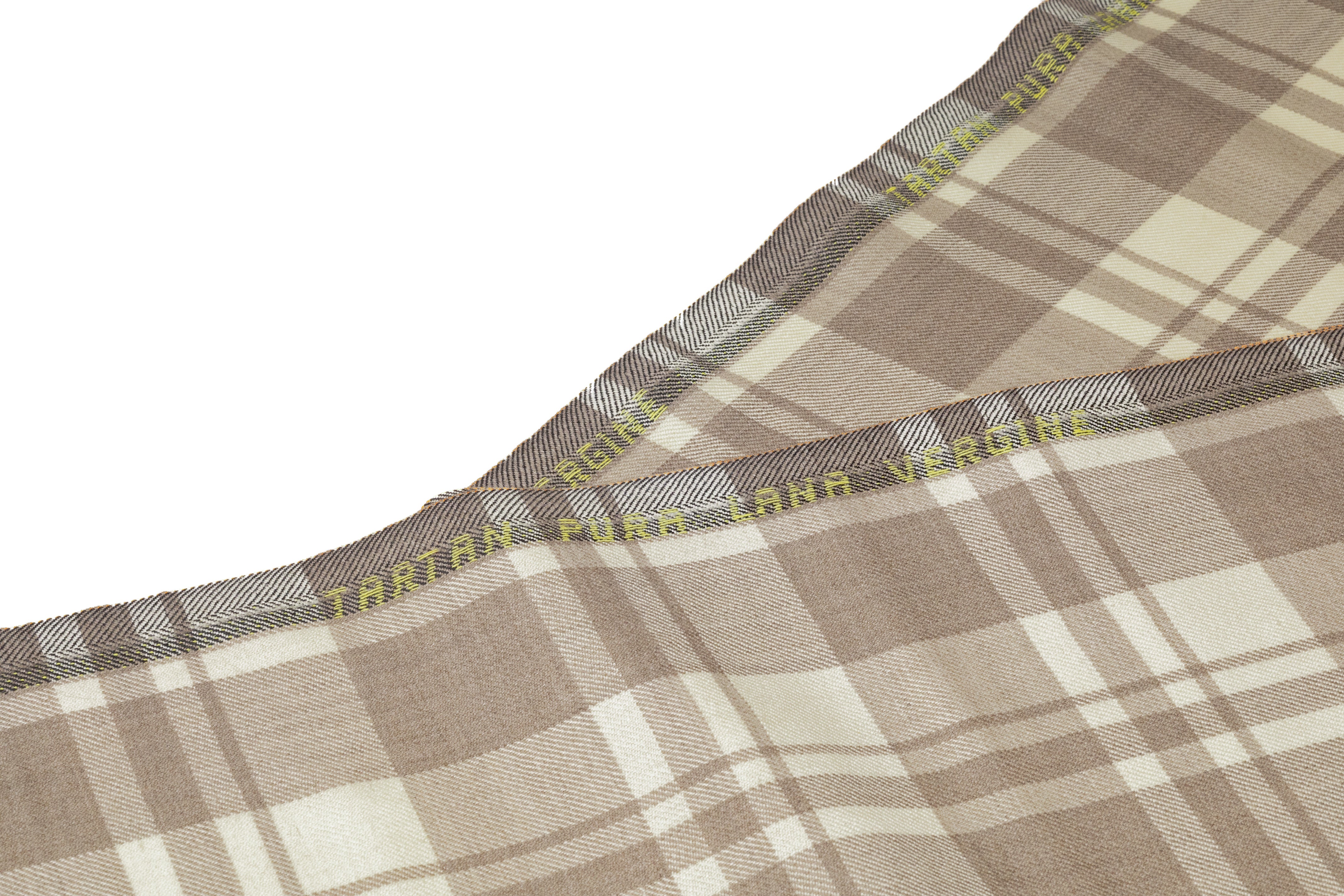 Tartan Italian Wool Suiting - Ivory / Taupe