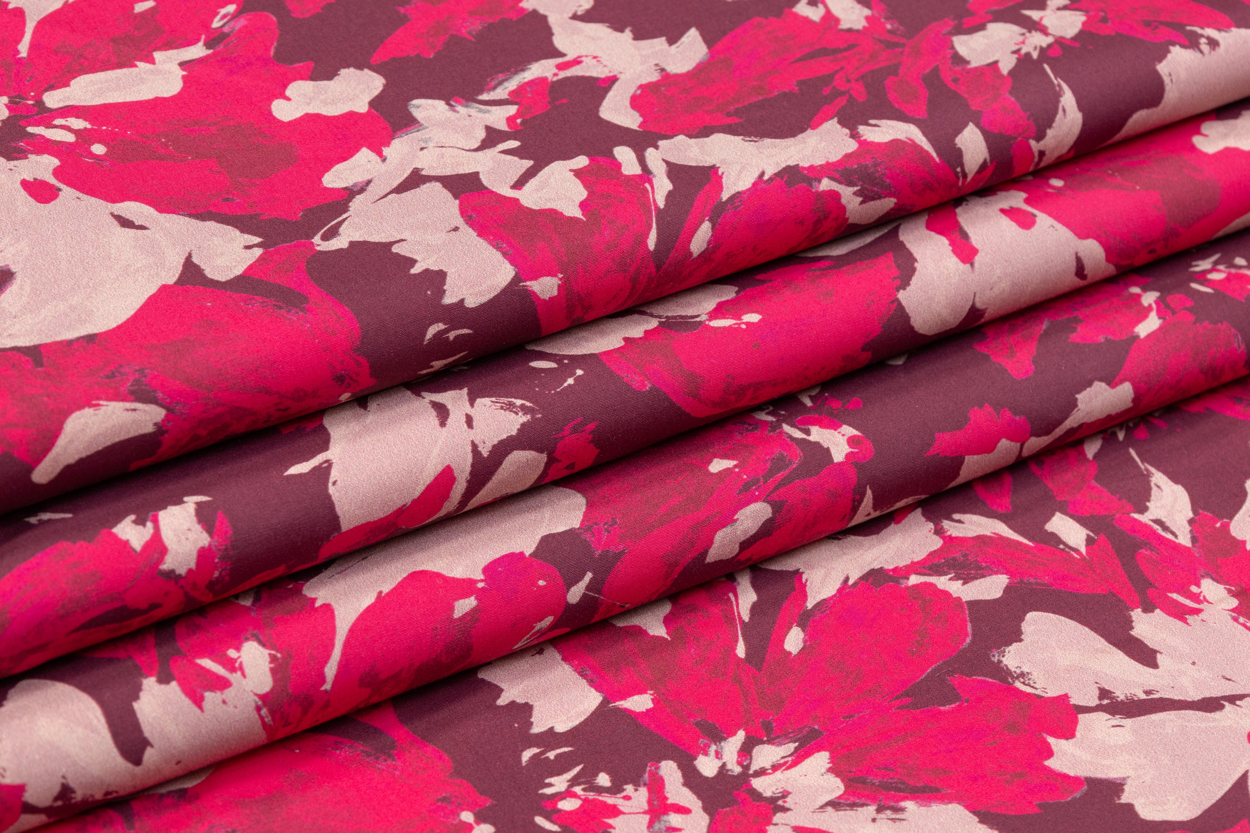 Floral Italian Cotton Print - Magenta