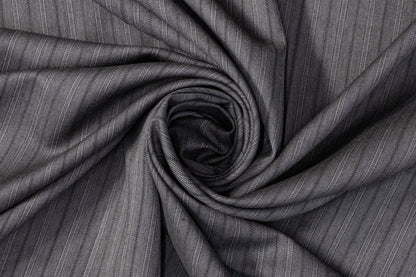 Striped Italian Wool Suiting - Gray
