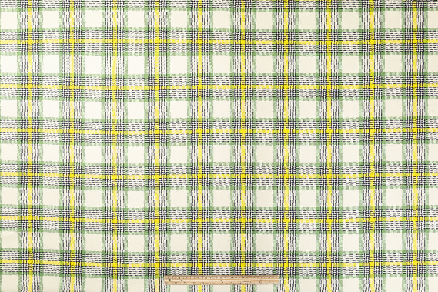 Checked Italian Wool Suiting - Green / Yellow / White
