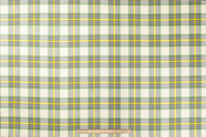 Checked Italian Wool Suiting - Green / Yellow / White