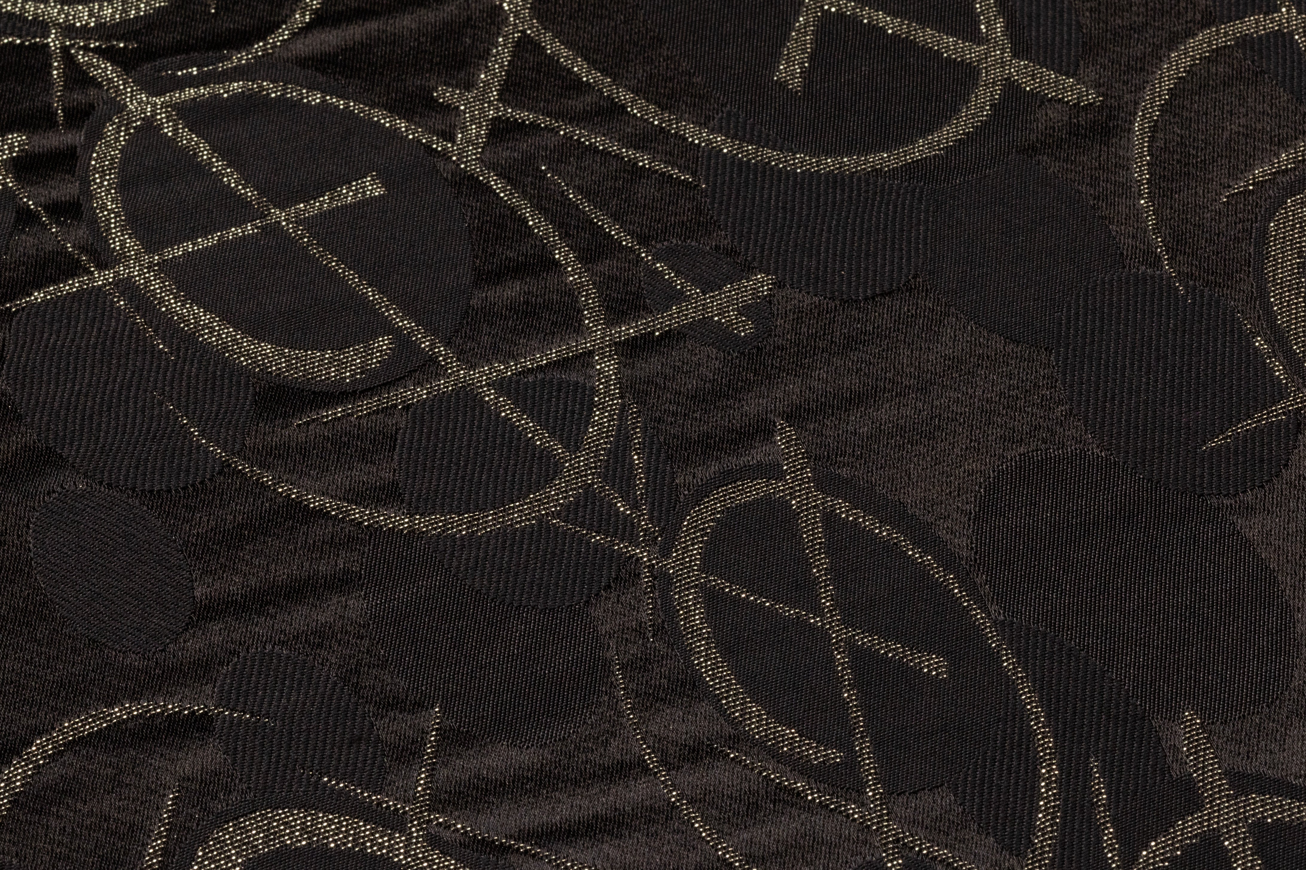 Metallic Italian Viscose Jacquard - Black / Gold