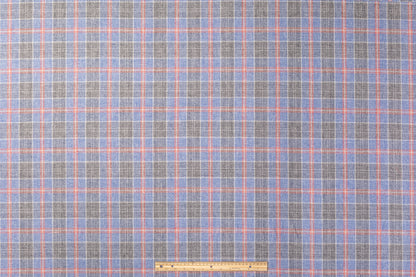 Checked Italian Cotton and Linen Suiting - Multicolor