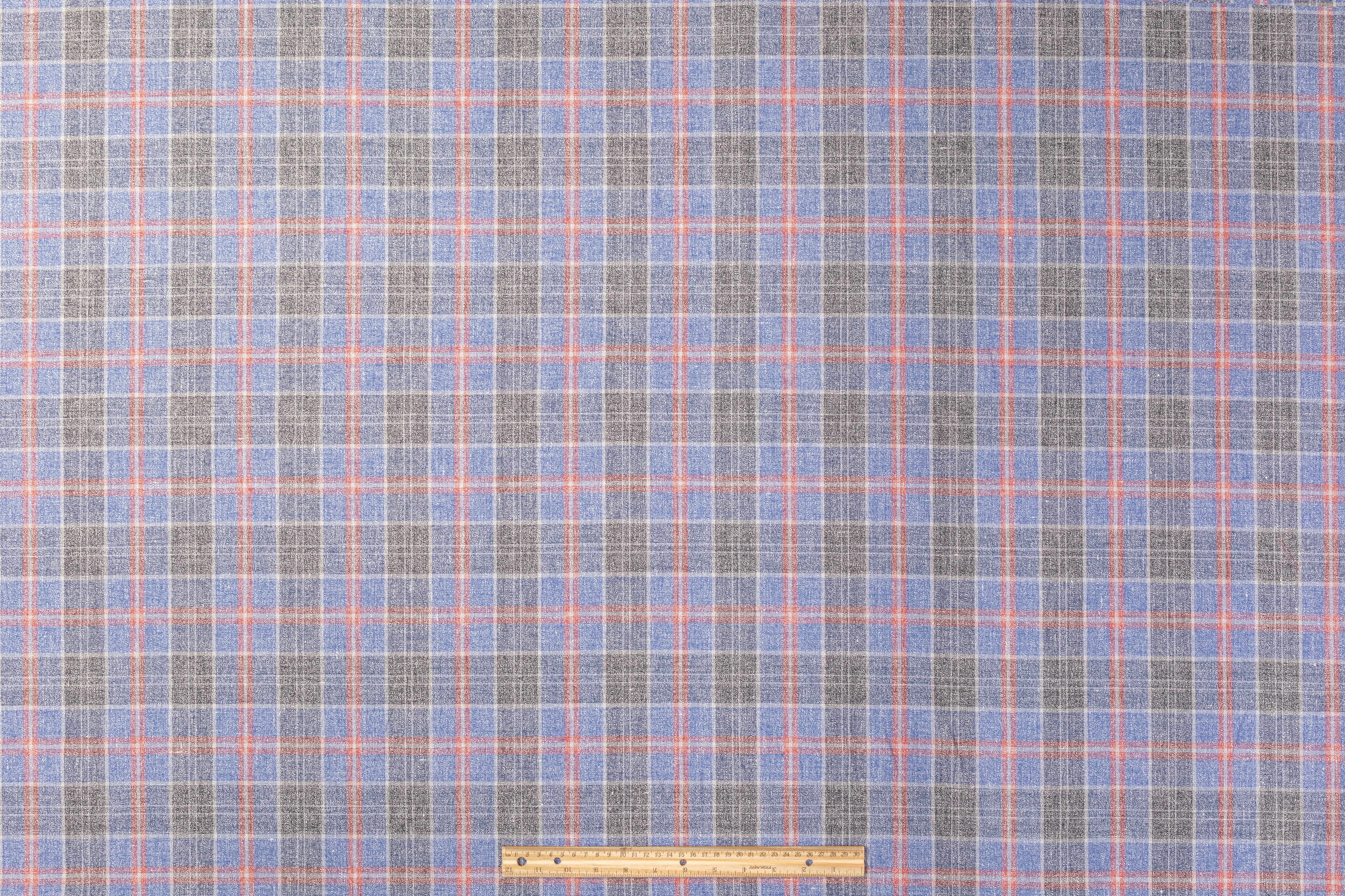 Checked Italian Cotton and Linen Suiting - Multicolor