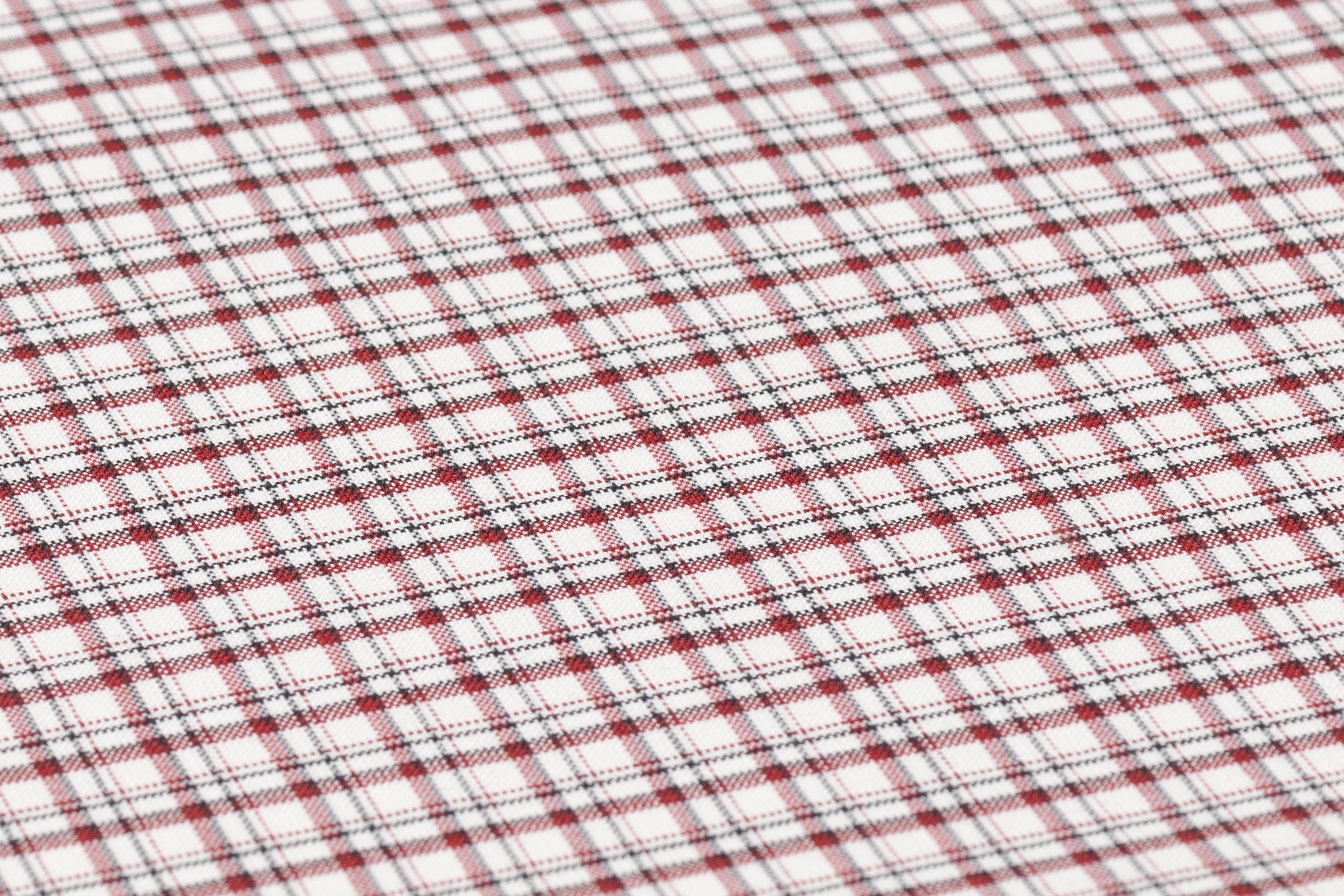 Tallia di Delfino - Checked Italian Wool Suiting - Red / Off White